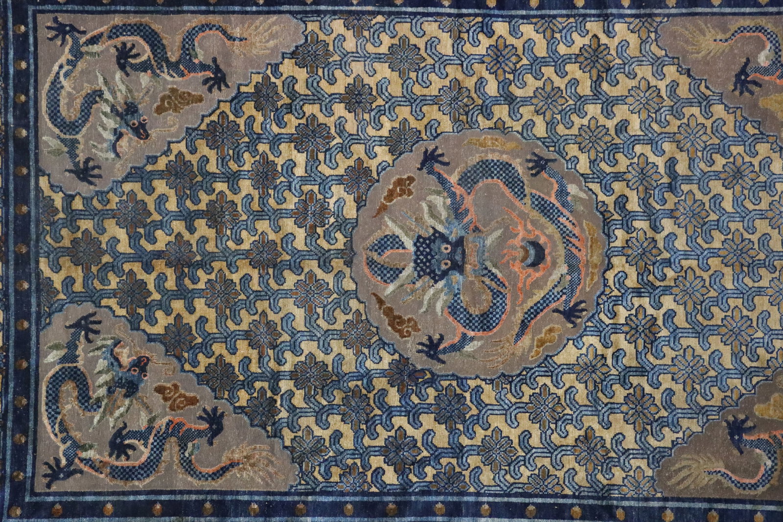 Silk Embroidery Flower and Dragon Pattern Kesi - 15