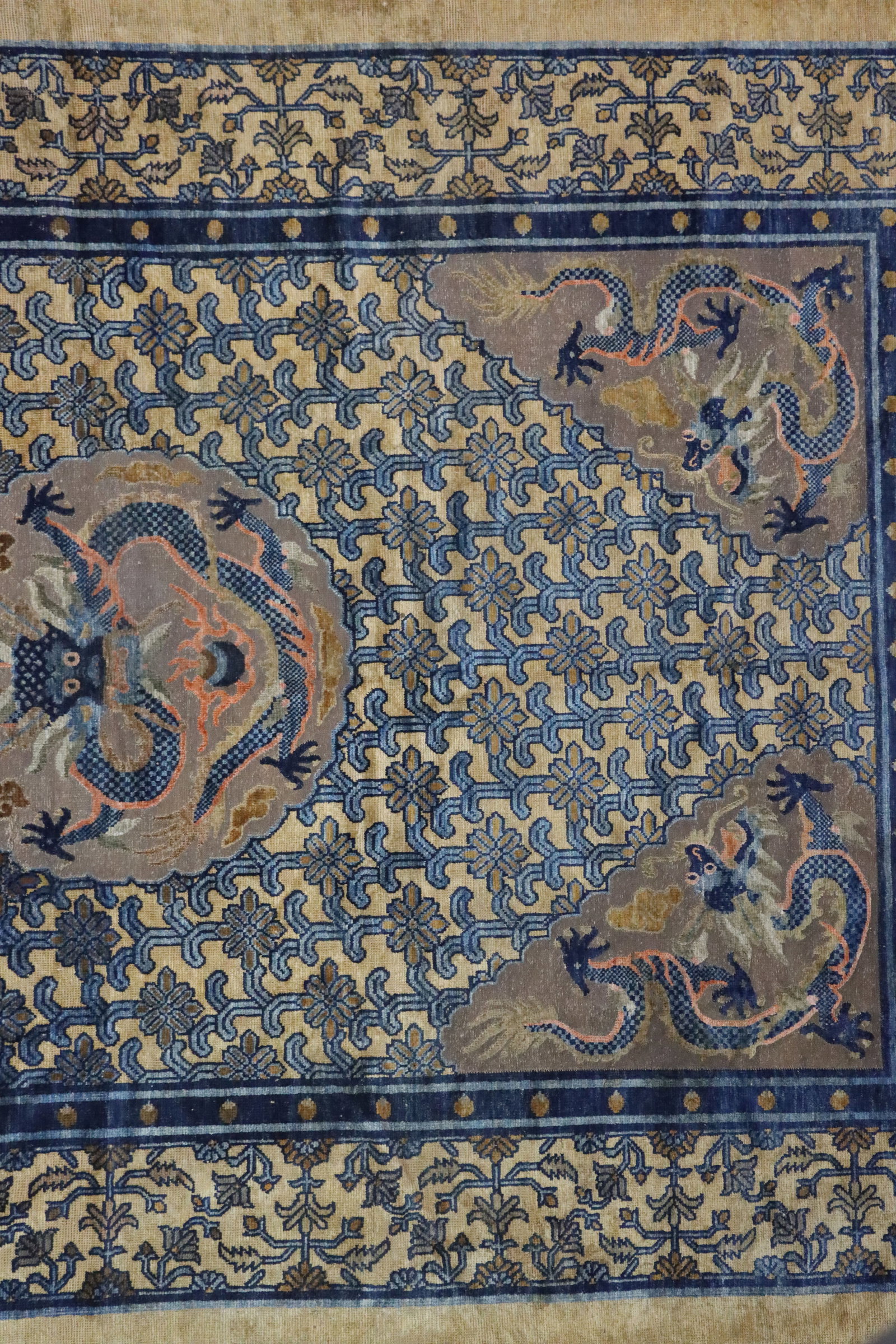 Silk Embroidery Flower and Dragon Pattern Kesi - 5