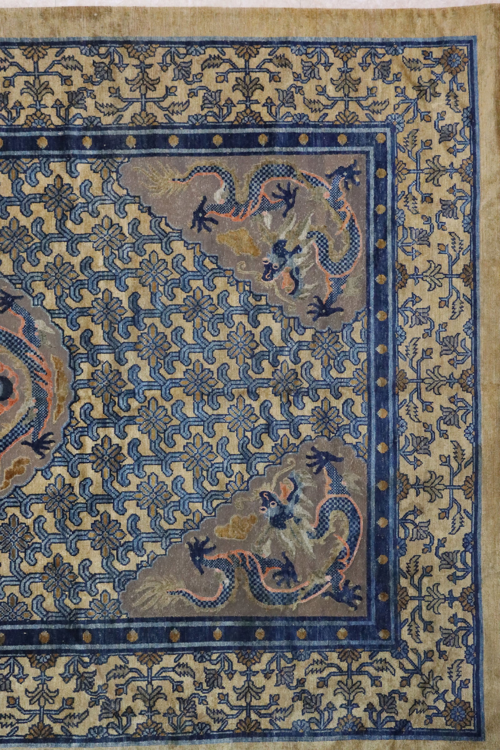 Silk Embroidery Flower and Dragon Pattern Kesi - 6
