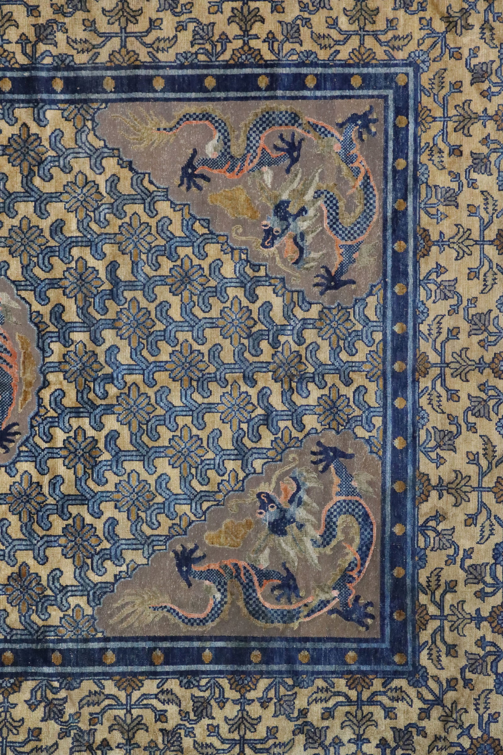 Silk Embroidery Flower and Dragon Pattern Kesi - 7