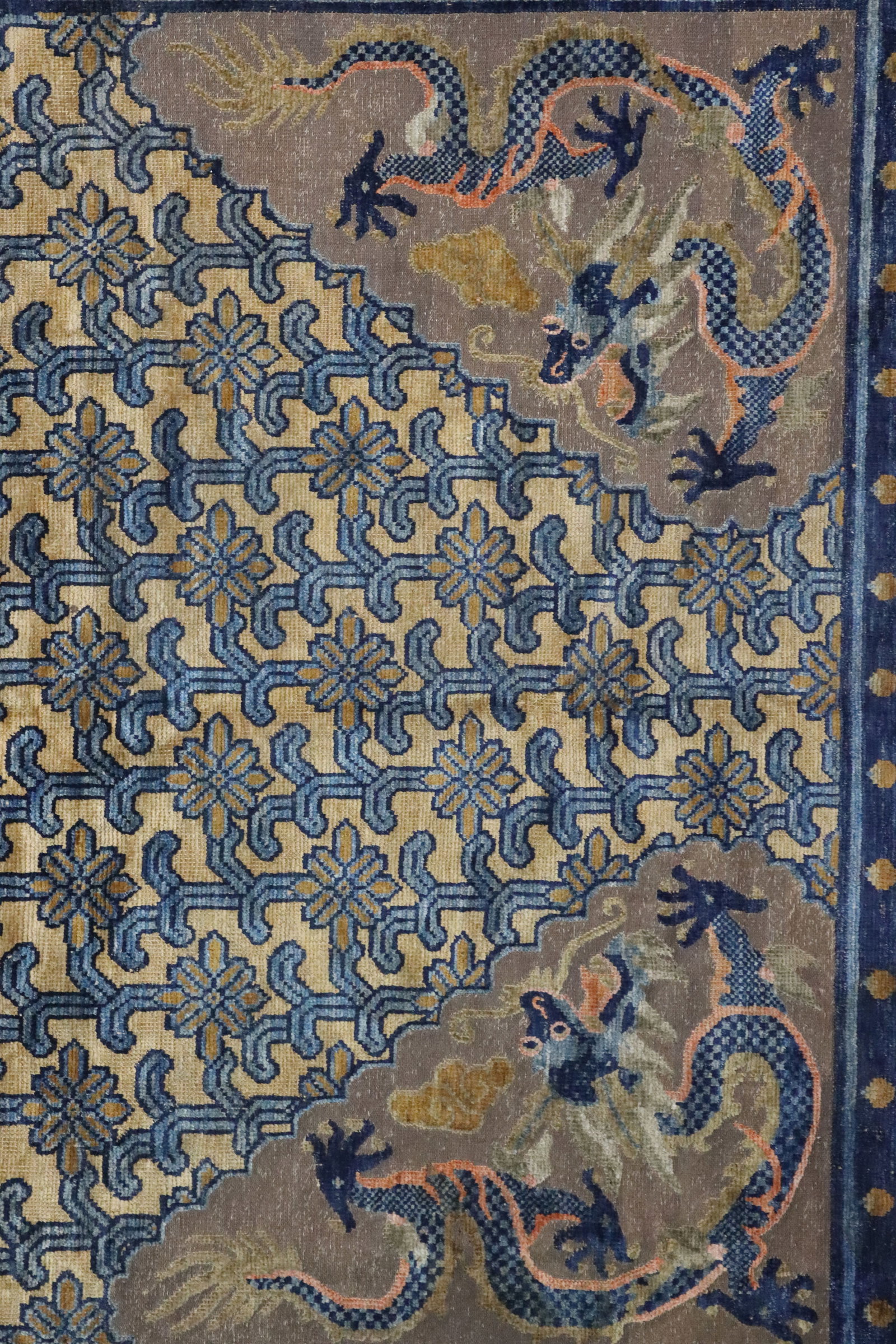 Silk Embroidery Flower and Dragon Pattern Kesi - 8