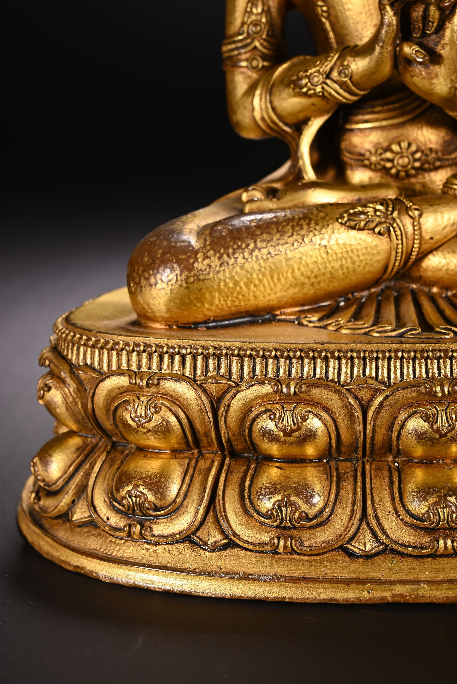 Gilt Bronze GuanYin Figure - 3
