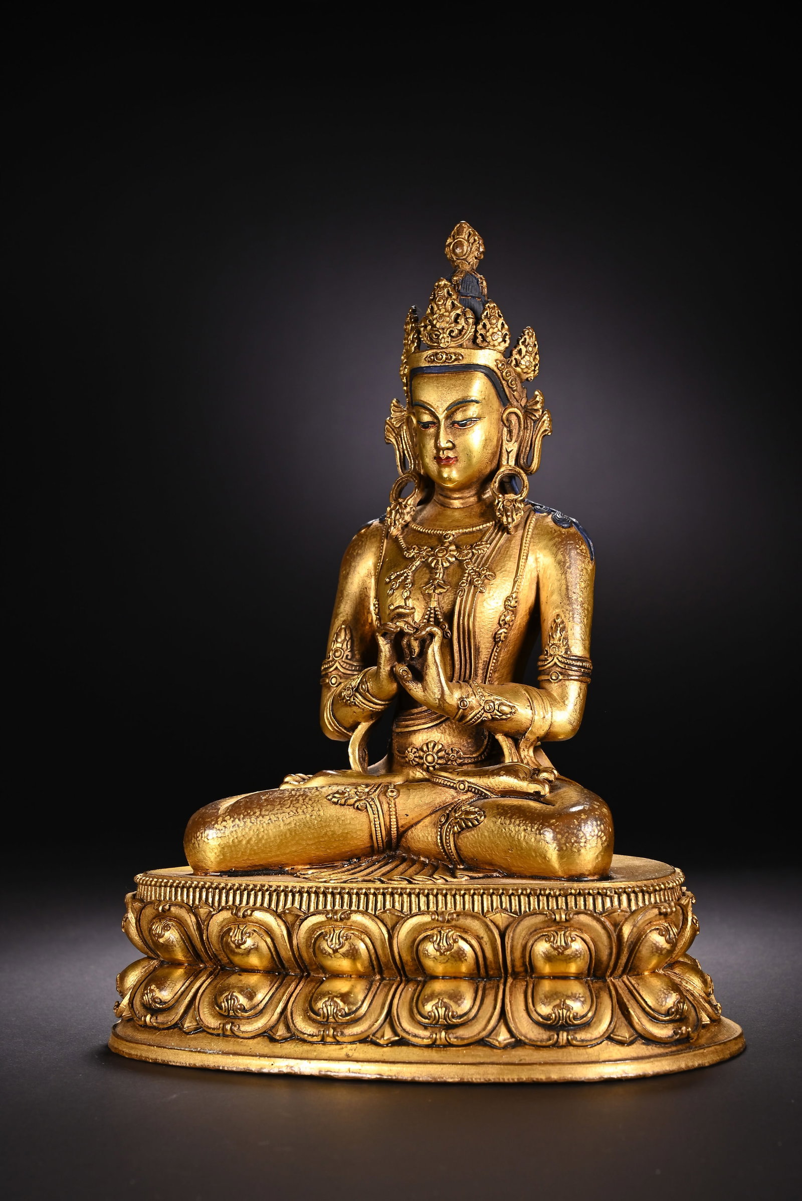 Gilt Bronze GuanYin Figure - 4