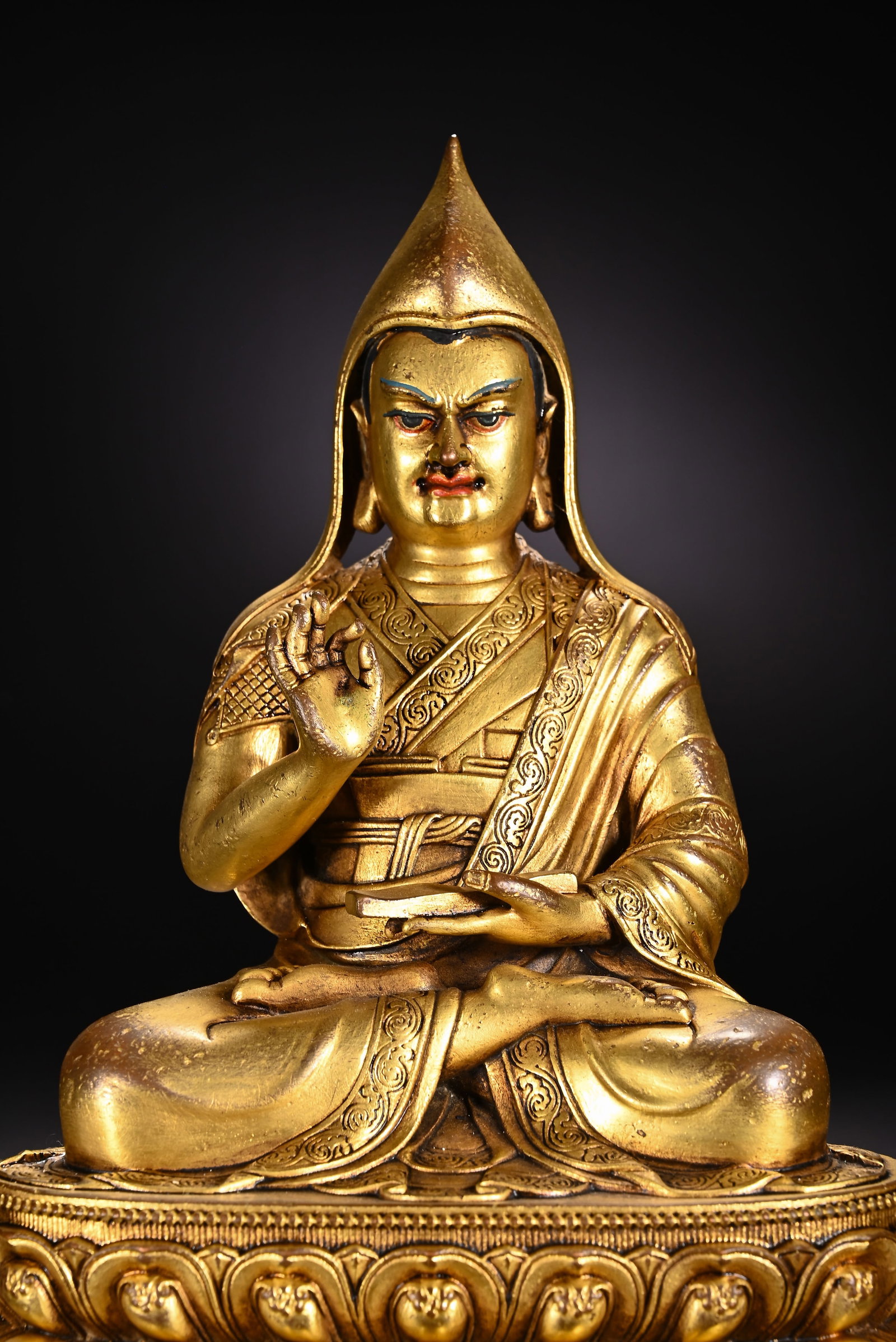 Gilt Bronze Tsongkhapa Figure - 2