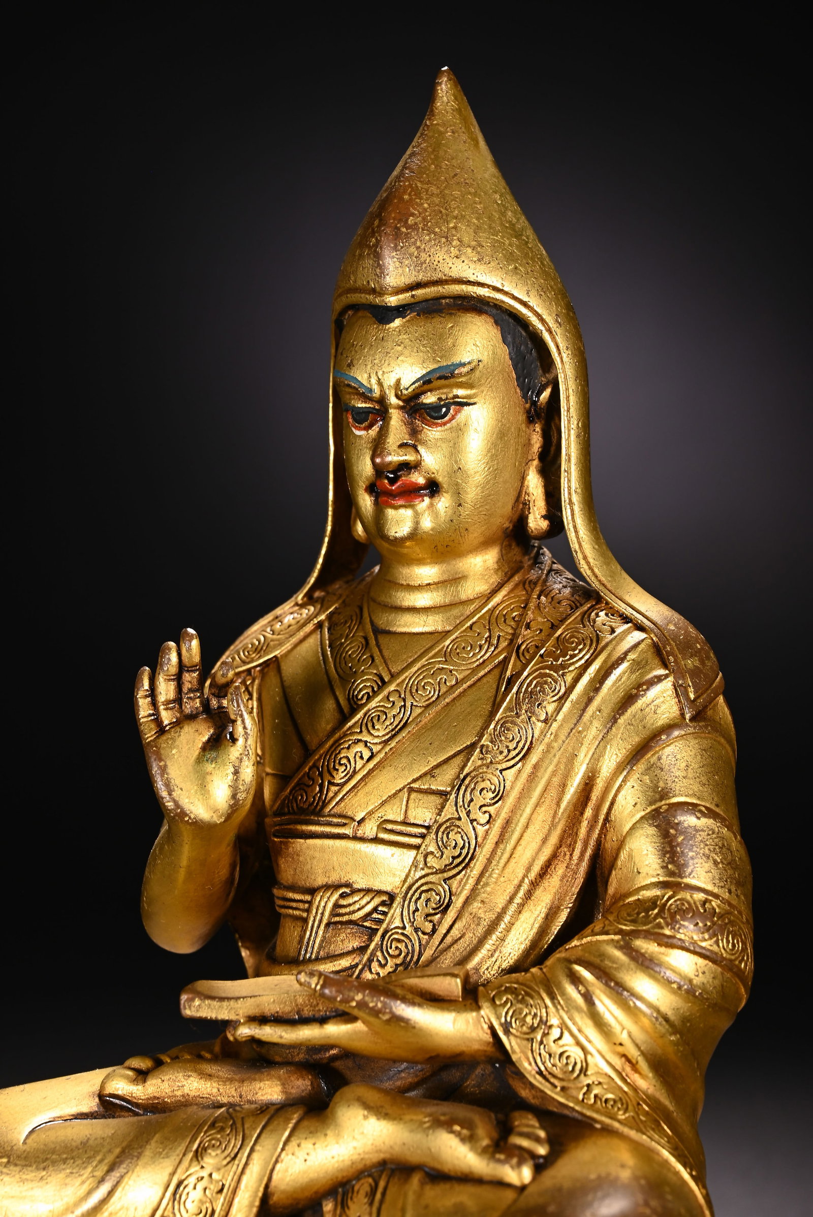 Gilt Bronze Tsongkhapa Figure - 5