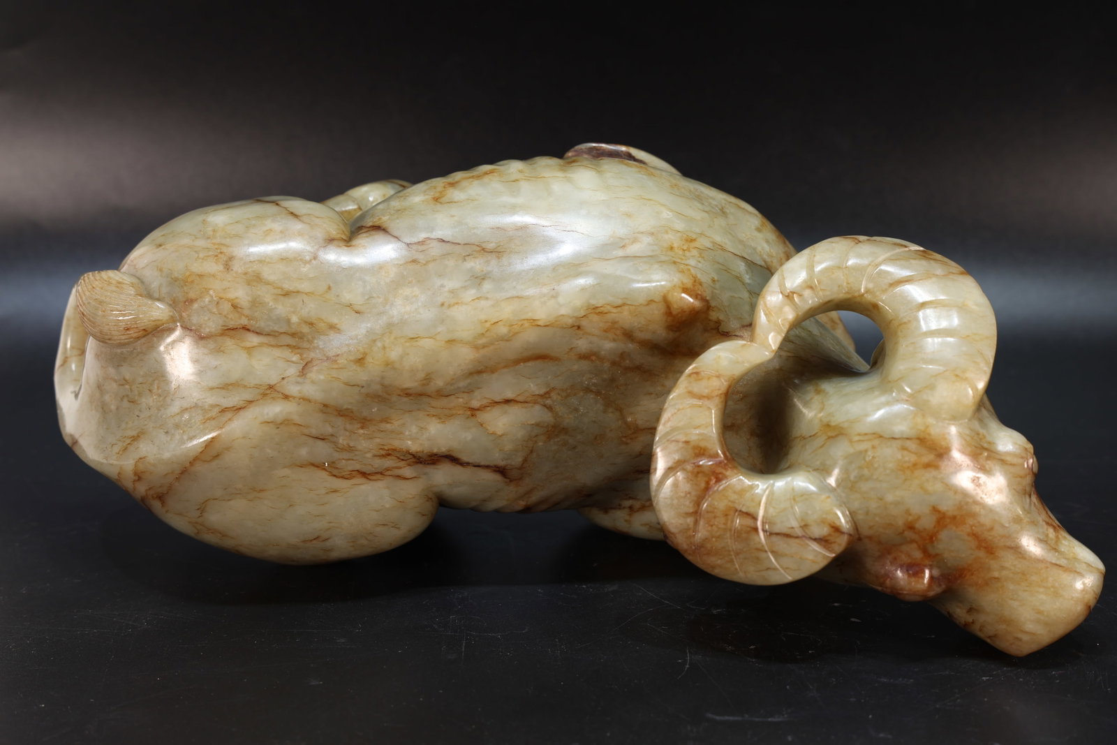 Jade Carved Ox Shape Figure - 10