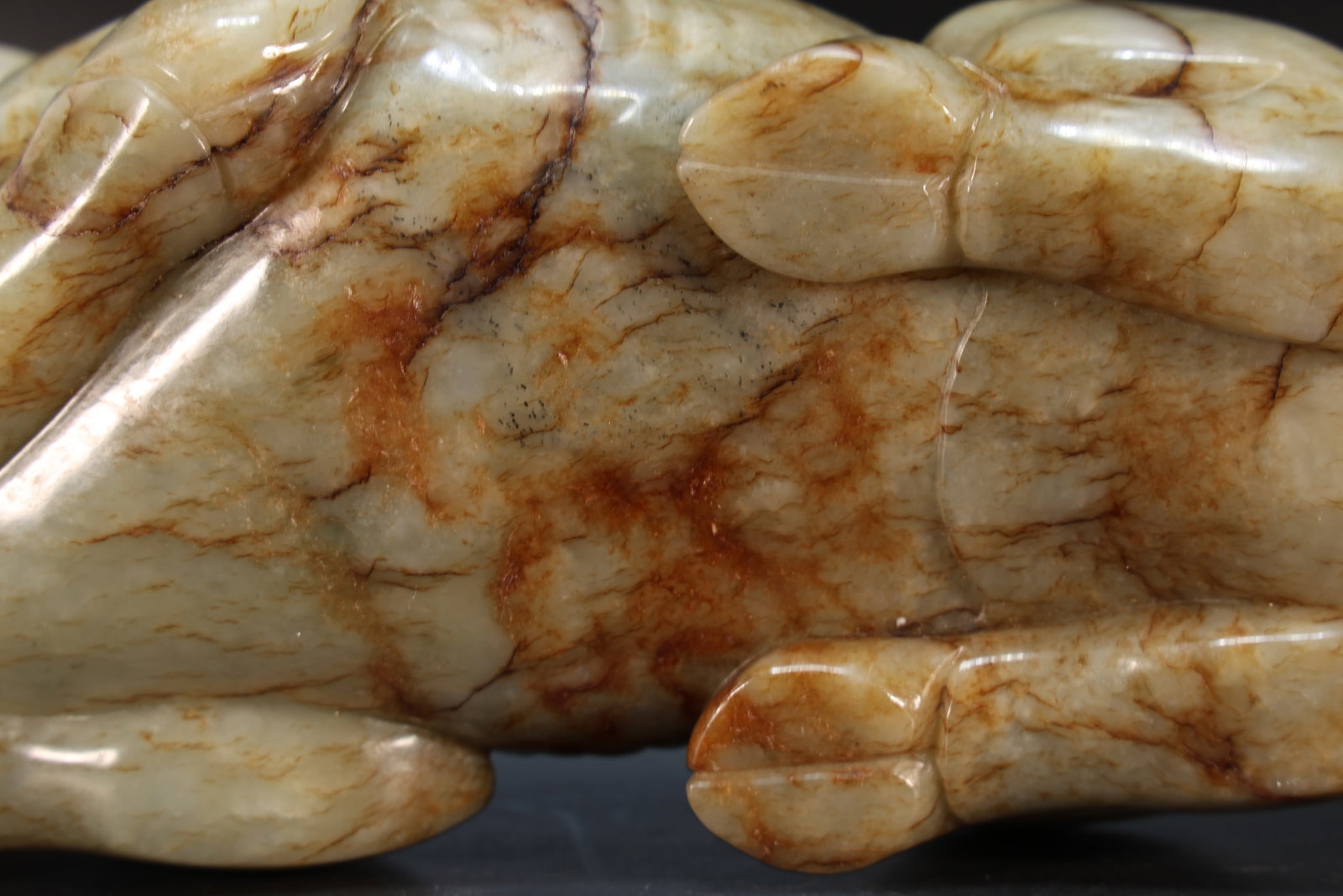 Jade Carved Ox Shape Figure - 14