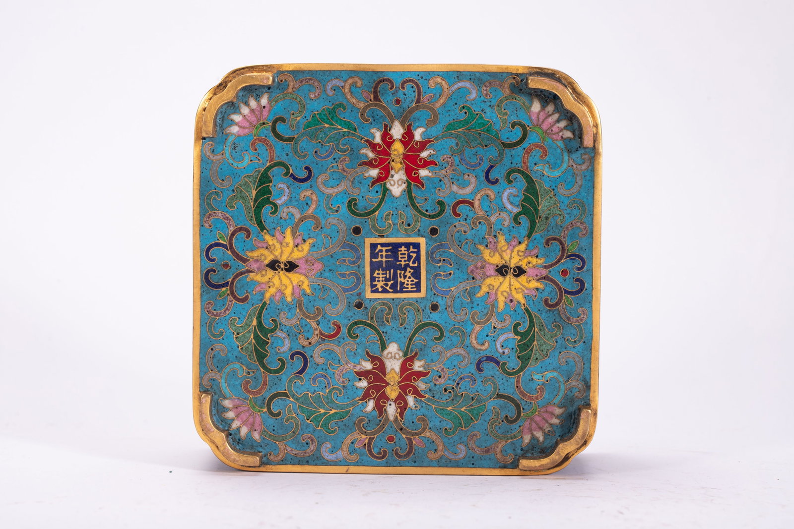 Bronze Cloisonne Carved Flower Pattern Lid Box - 7