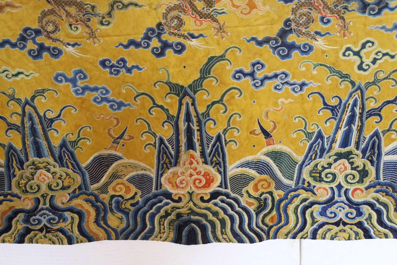 Silk Embroidery Sea Wave and Dragon Pattern Kesi - 10
