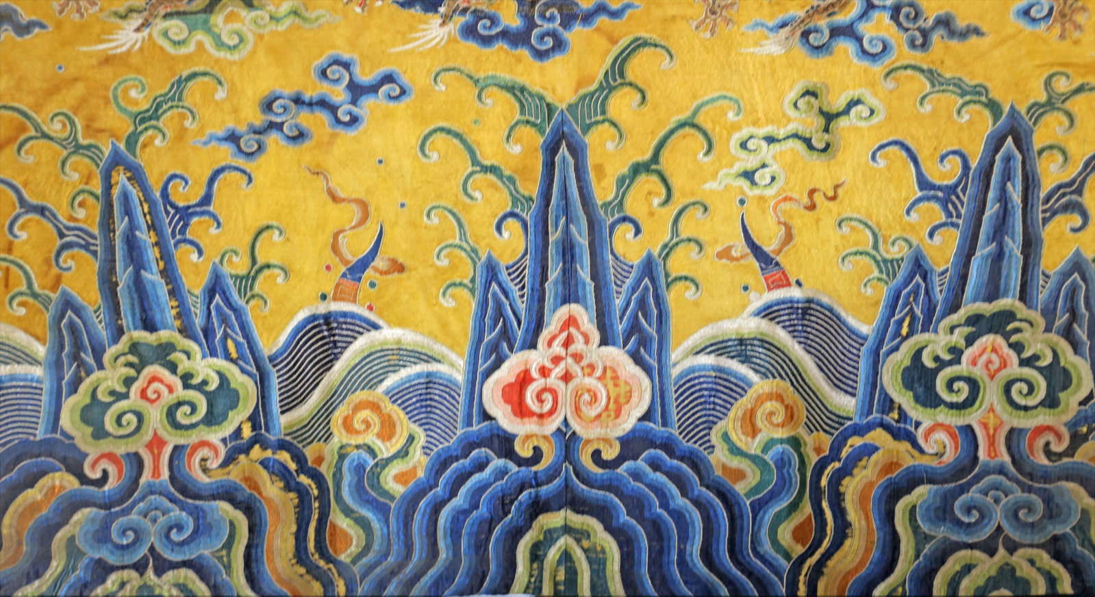 Silk Embroidery Sea Wave and Dragon Pattern Kesi - 8