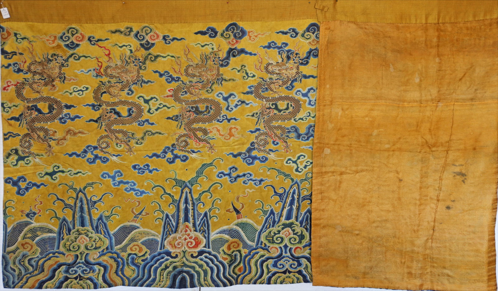 Silk Embroidery Sea Wave and Dragon Pattern Kesi - 9