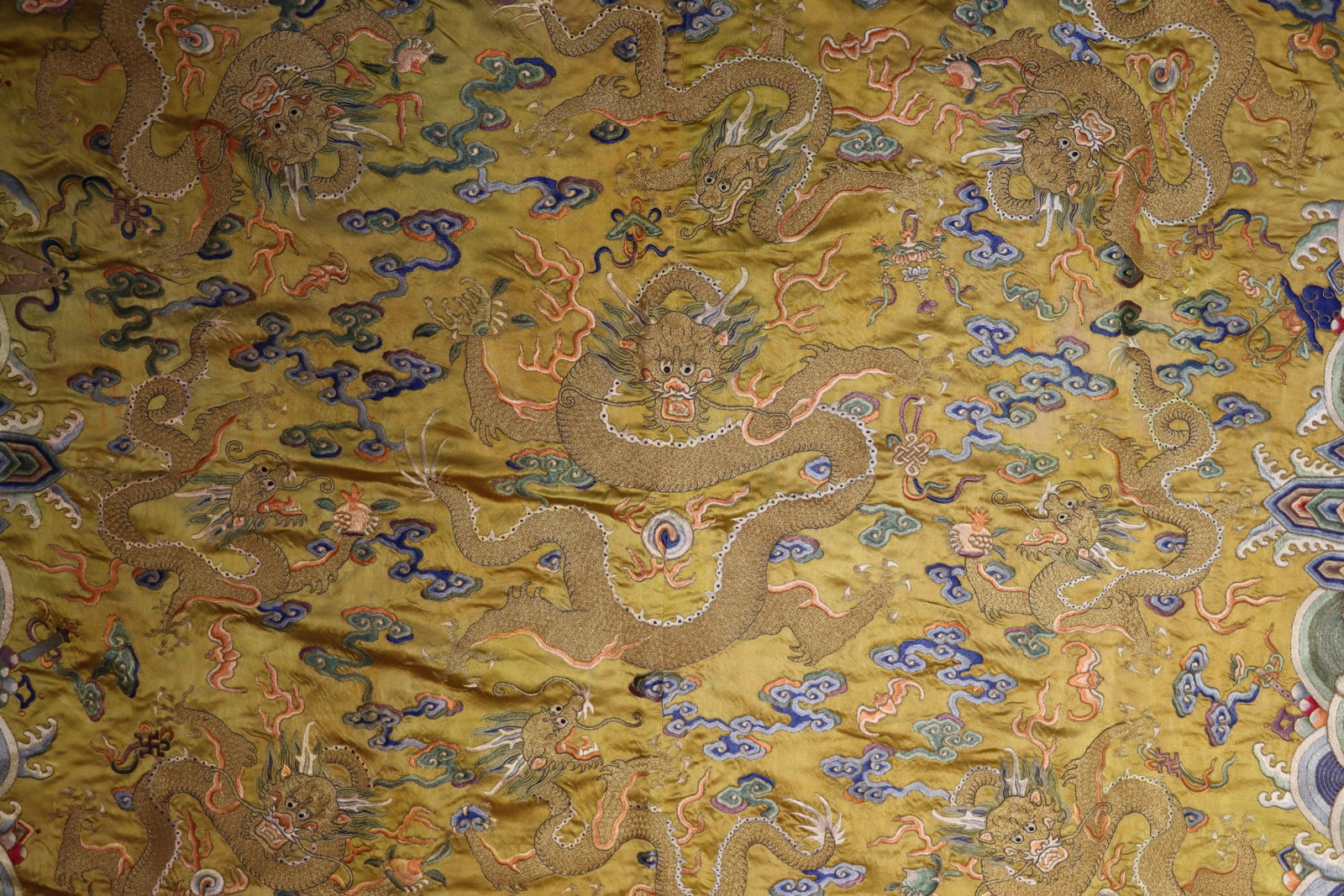 Silk Embroidery Sea Wave and Dragon Pattern Kesi - 10