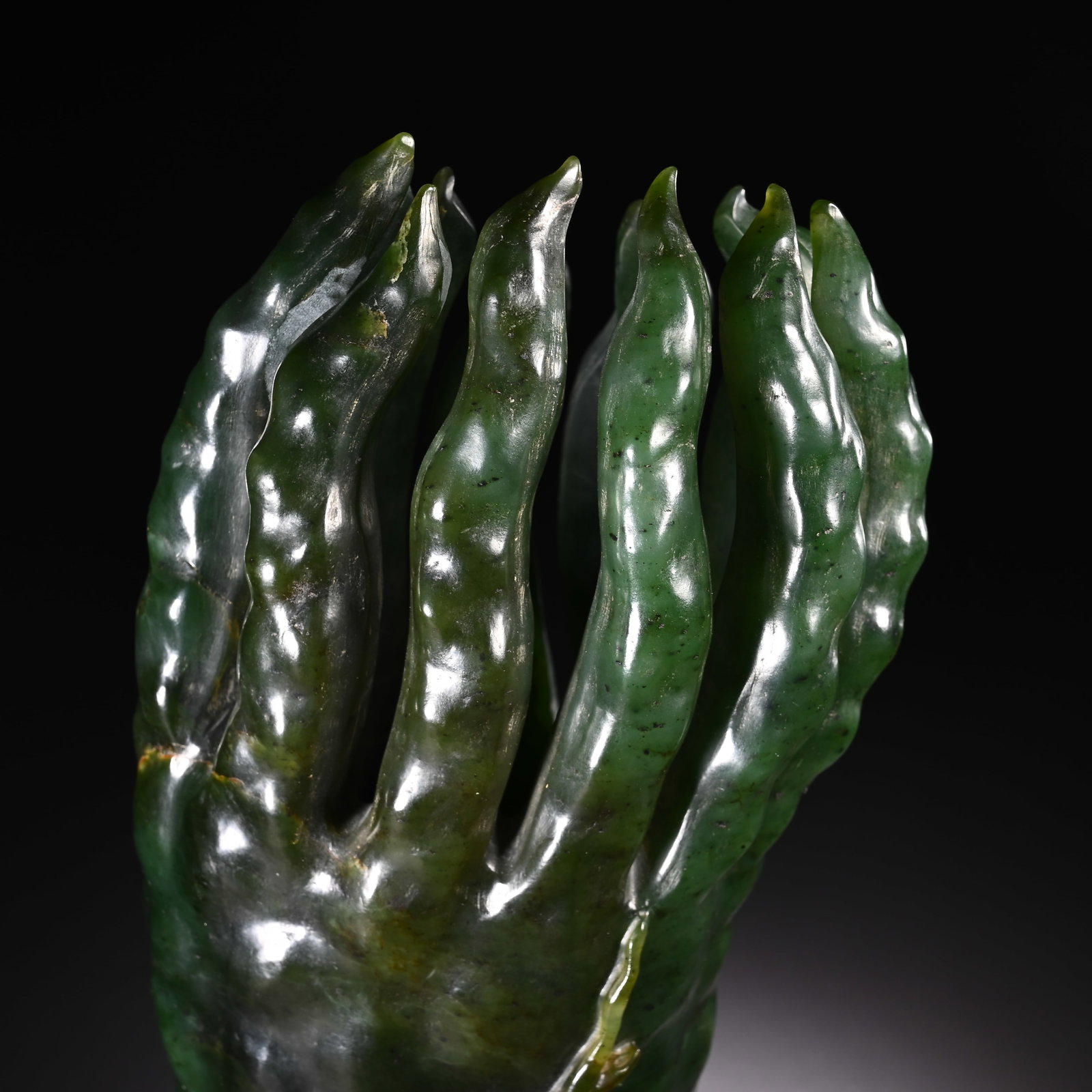 Jasper Jade Carved Buddha Hand Fruit Shape Figure - 5