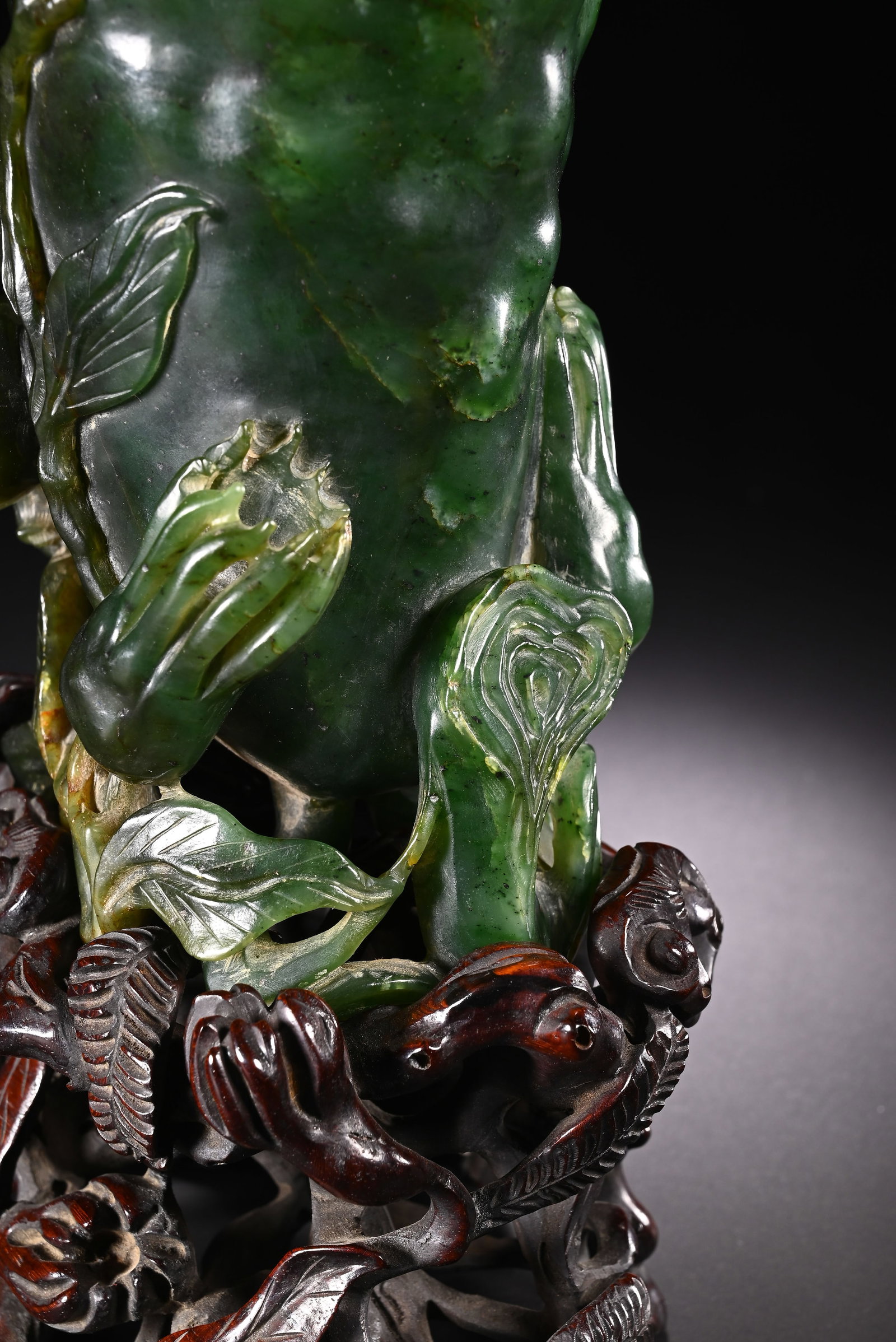 Jasper Jade Carved Buddha Hand Fruit Shape Figure - 7
