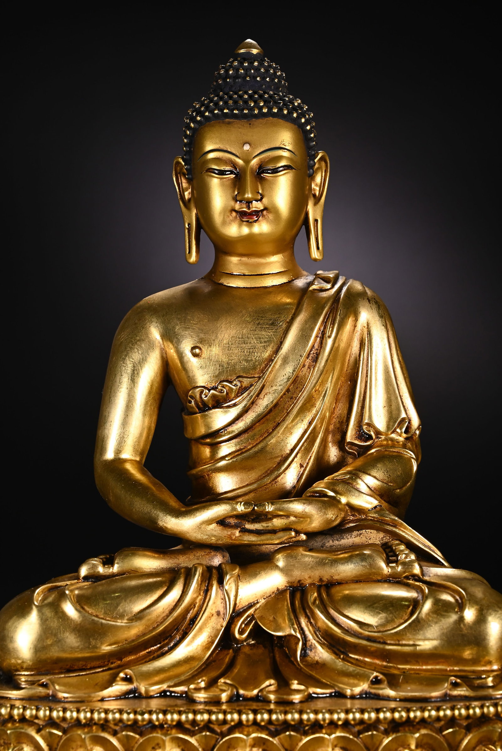 Gilt Bronze Sakyamuni Figure - 2