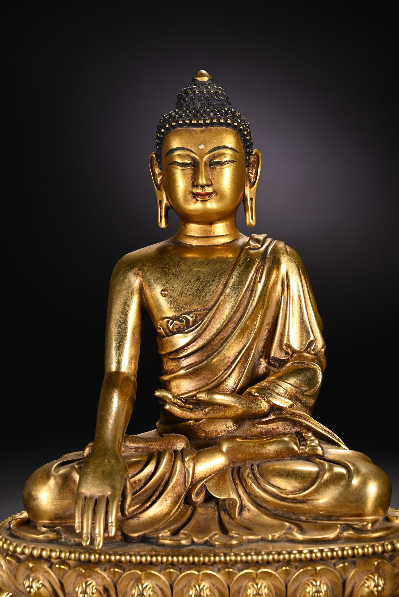 Gilt Bronze Sakyamuni Figure - 2