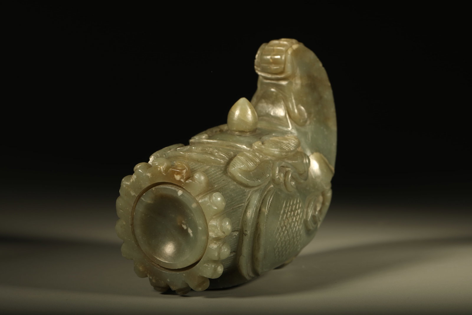 Jade Carved Dragon Shape Head - 2