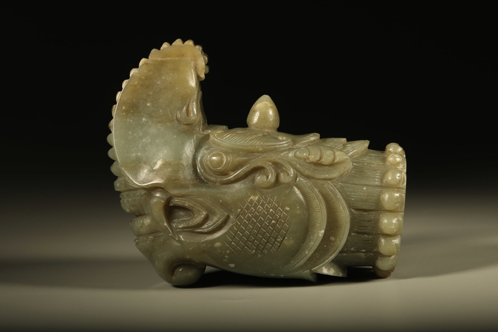 Jade Carved Dragon Shape Head - 3