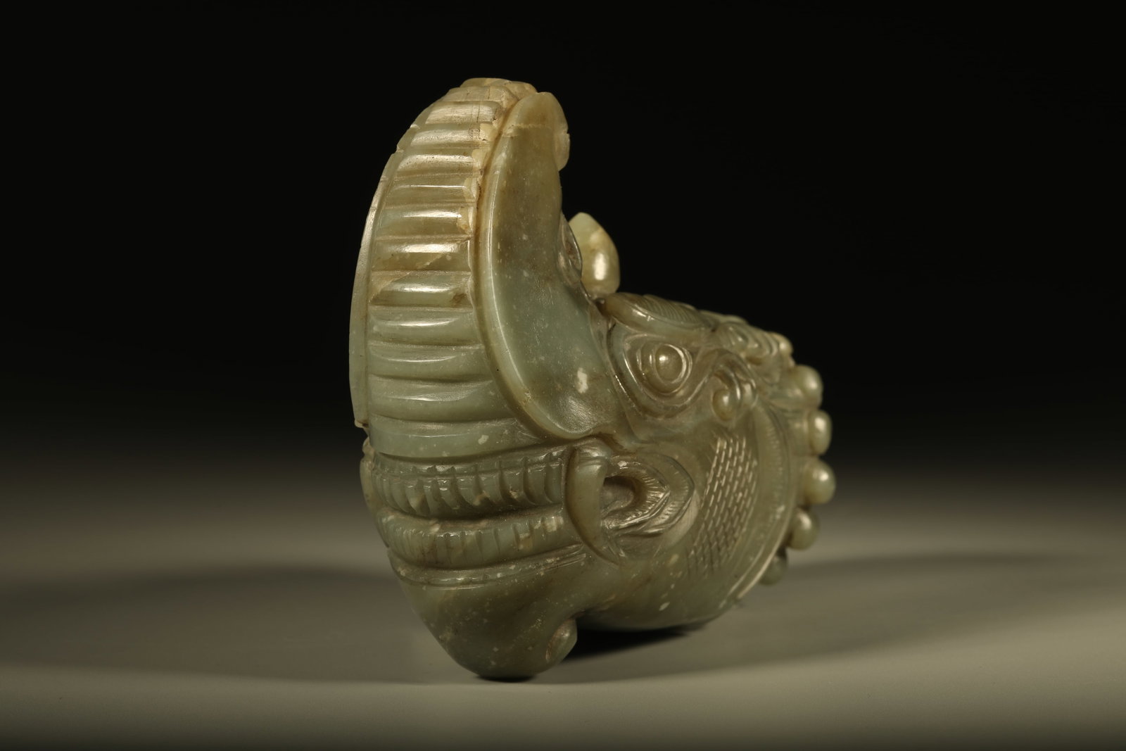 Jade Carved Dragon Shape Head - 4