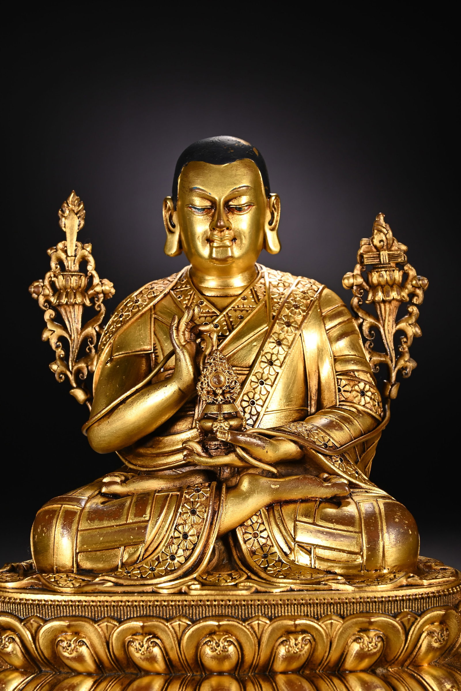 Gilt Bronze Guru Figure - 2