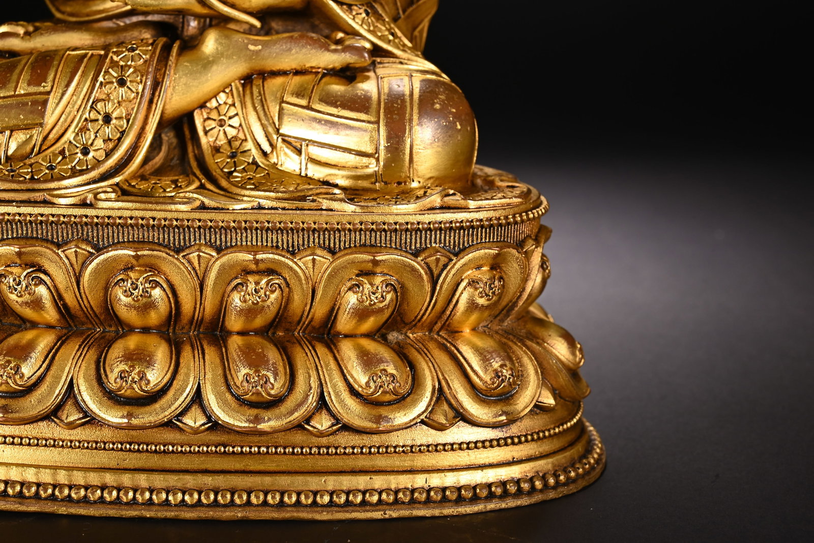 Gilt Bronze Guru Figure - 3