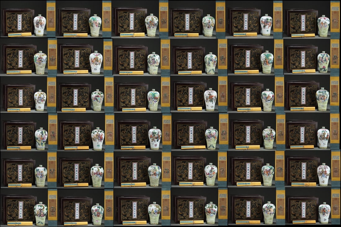 Group of Thirty Six Famille Rose Character Story Pattern Porcelain Vase (1 of 10)