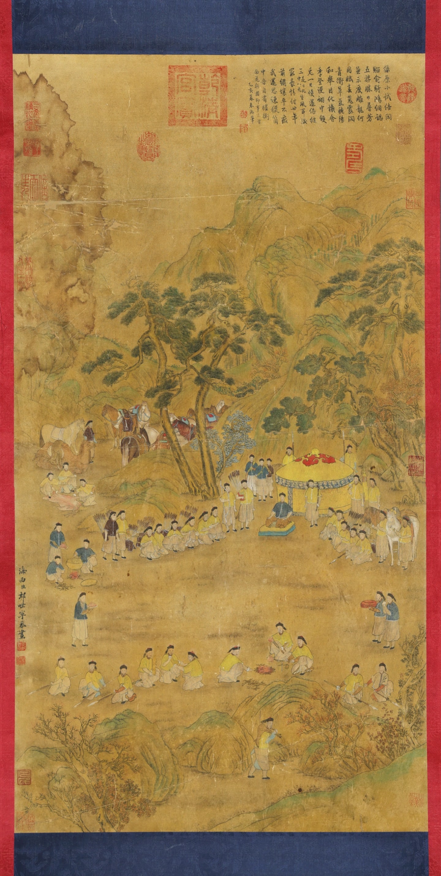 Chinese Drawing Landscape and Character Story Painting,Lang Shining Mark: Chinese Drawing Landscape and Character Story Painting,Lang Shining Mark (105 x 58cm)