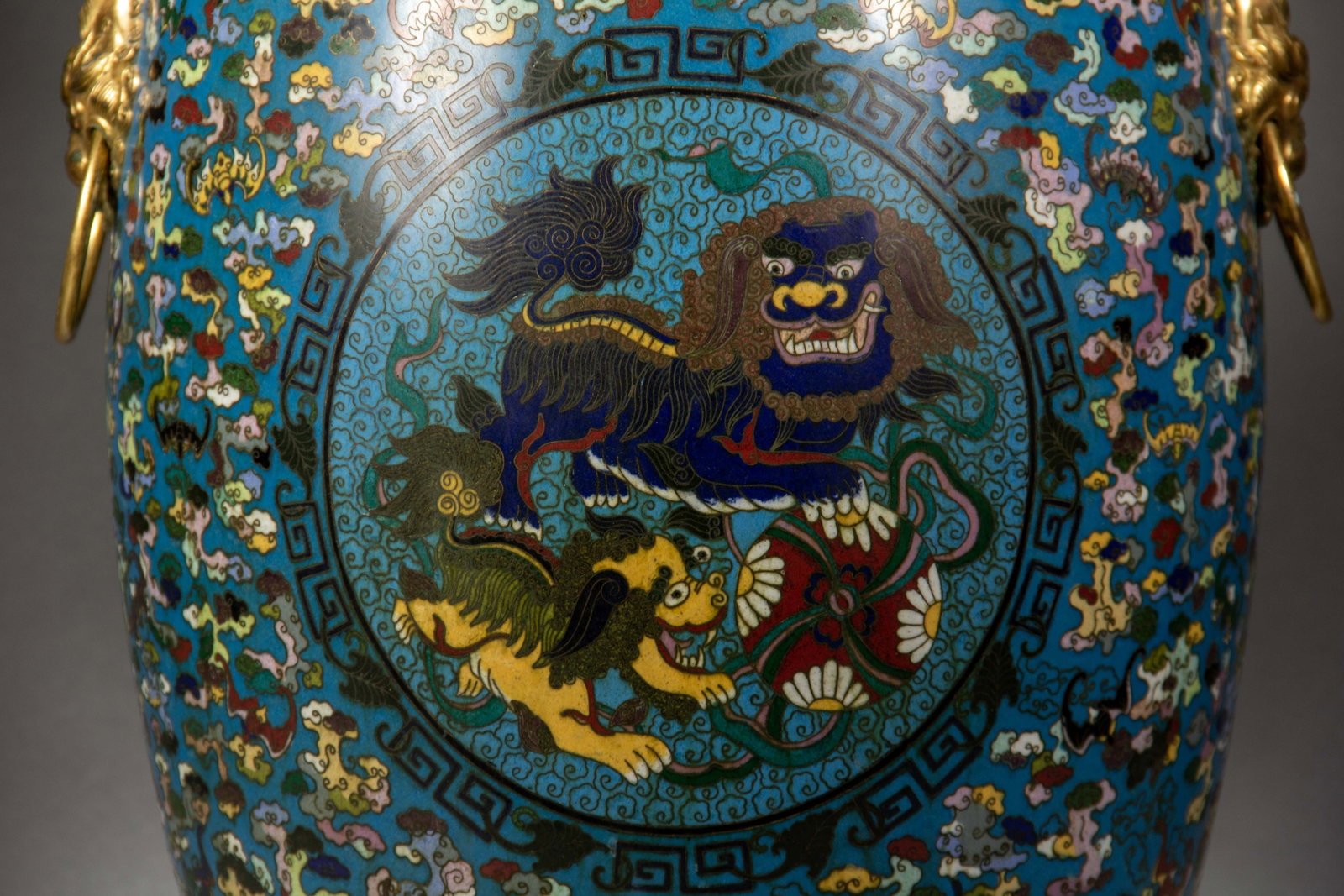CHINESE CLOISONNE GARDEN STOOLS, PAIR - 9
