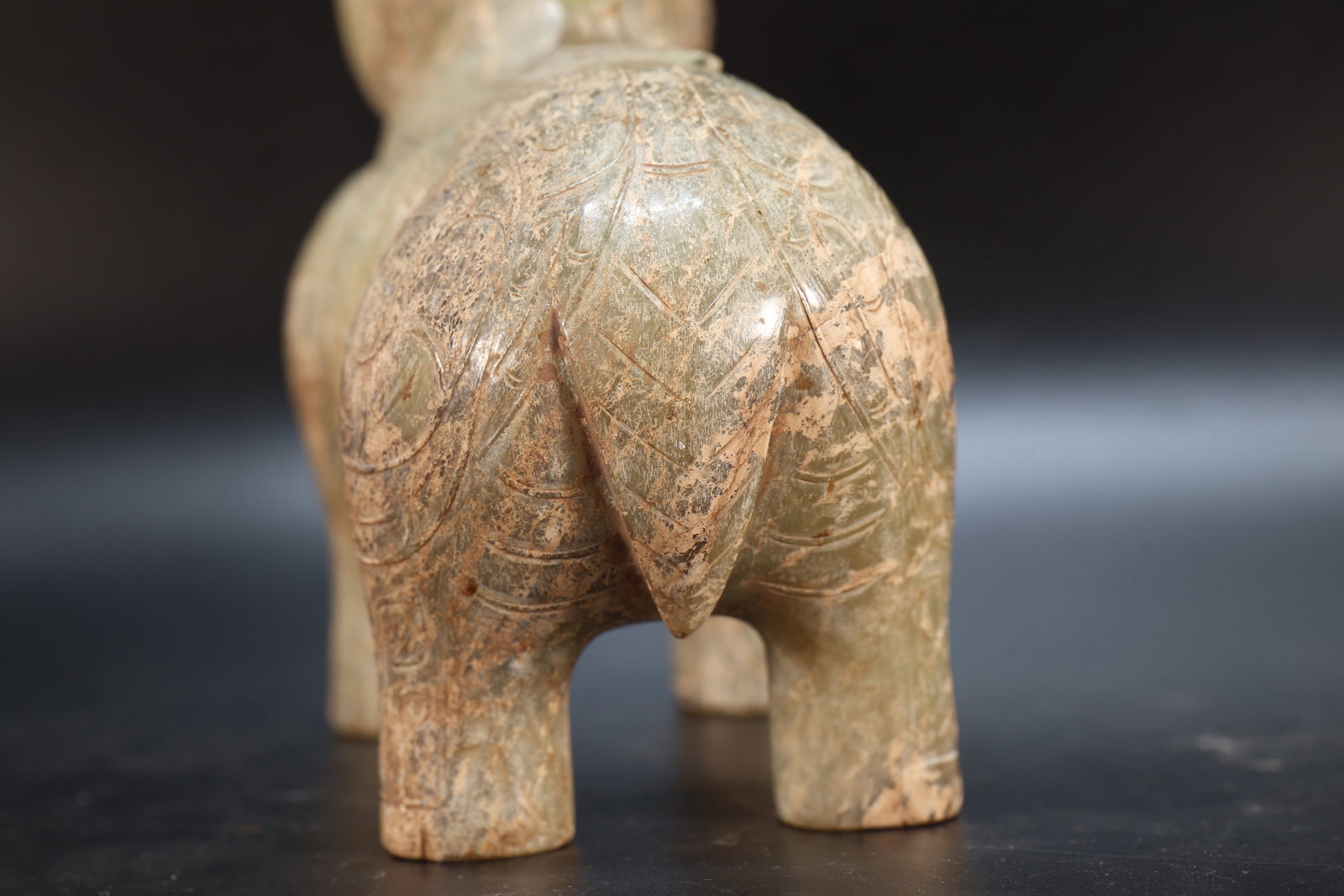 Jade Carved Beast Face Pattern Ram Shape Incense Burner - 11
