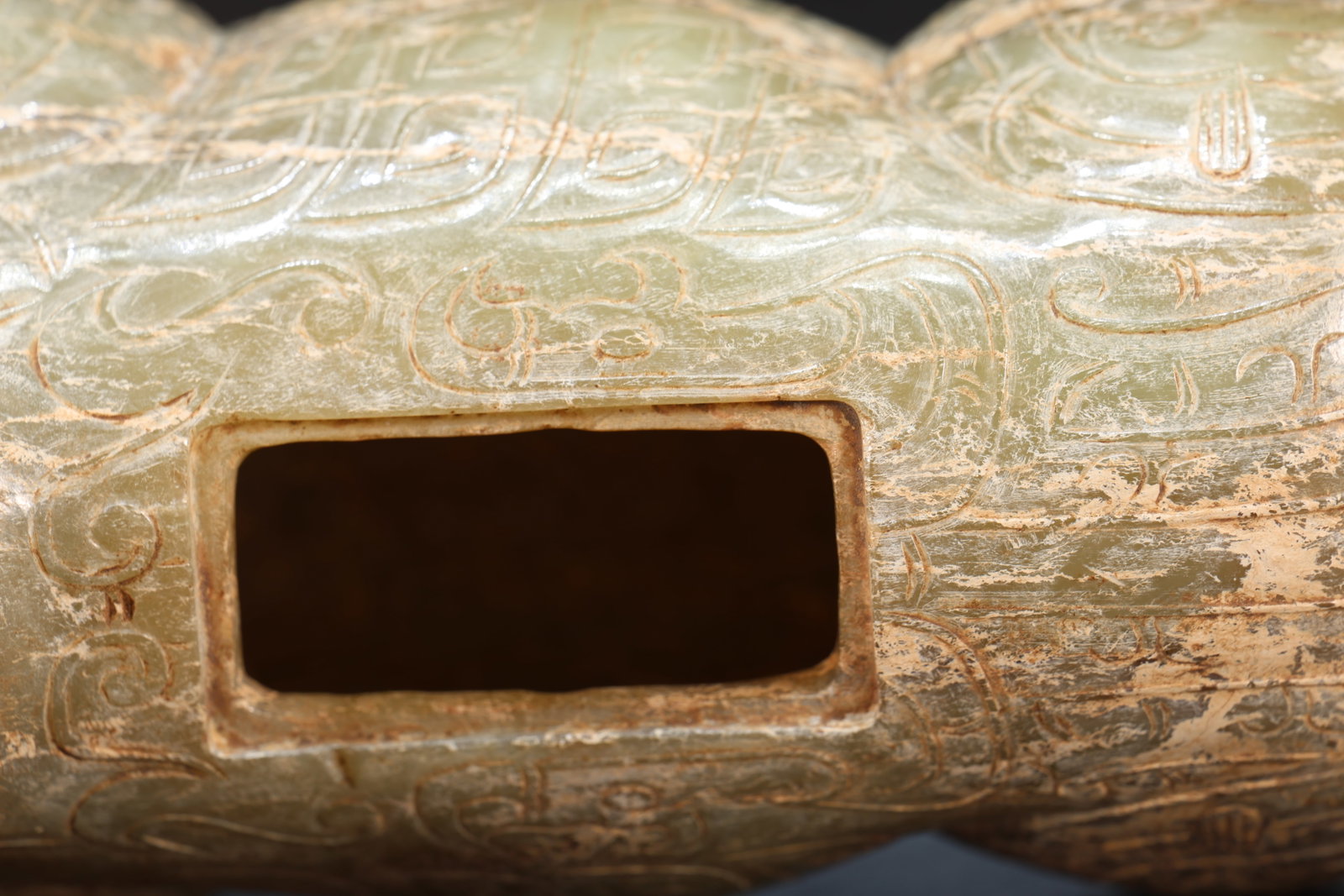 Jade Carved Beast Face Pattern Ram Shape Incense Burner - 14