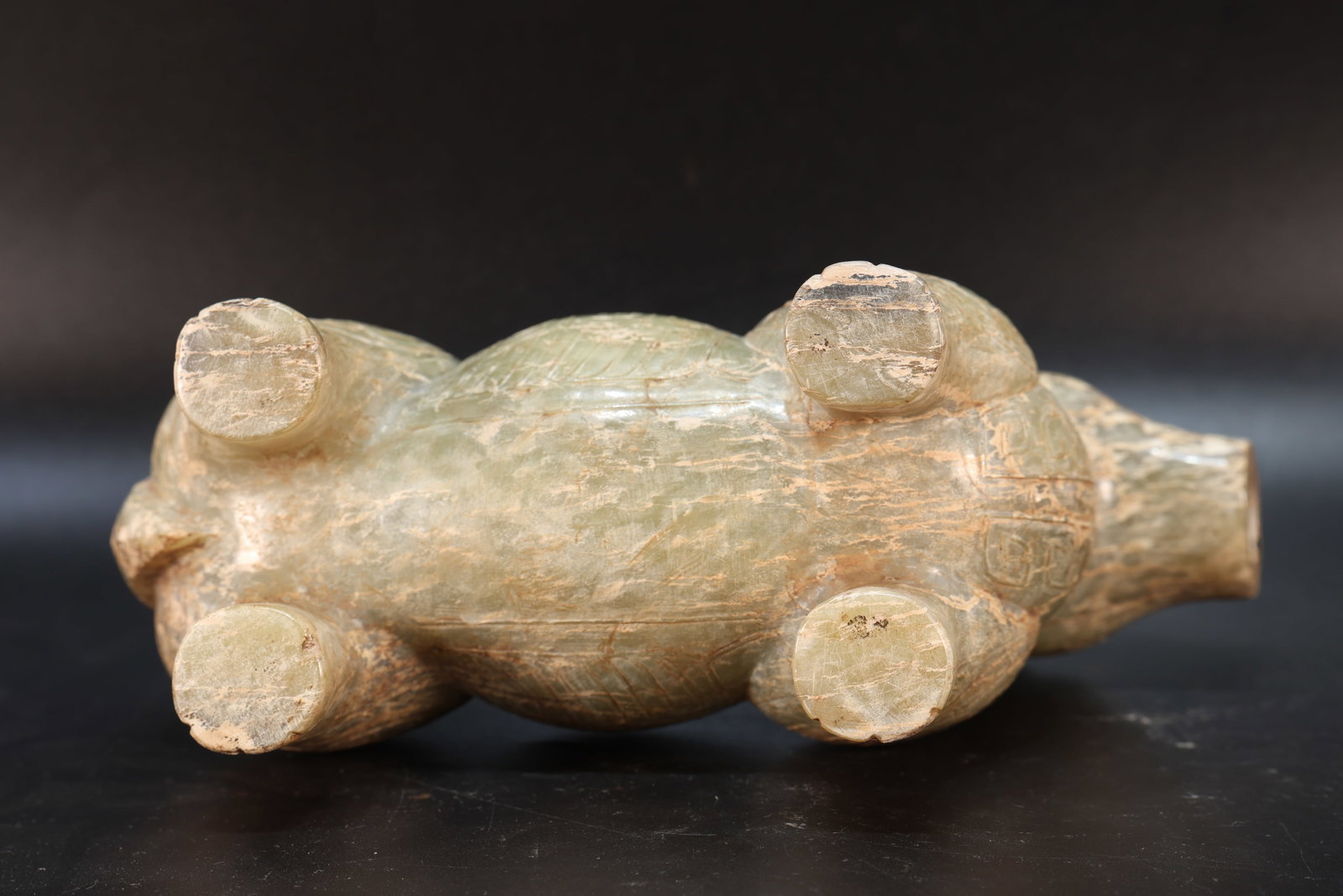 Jade Carved Beast Face Pattern Ram Shape Incense Burner - 15