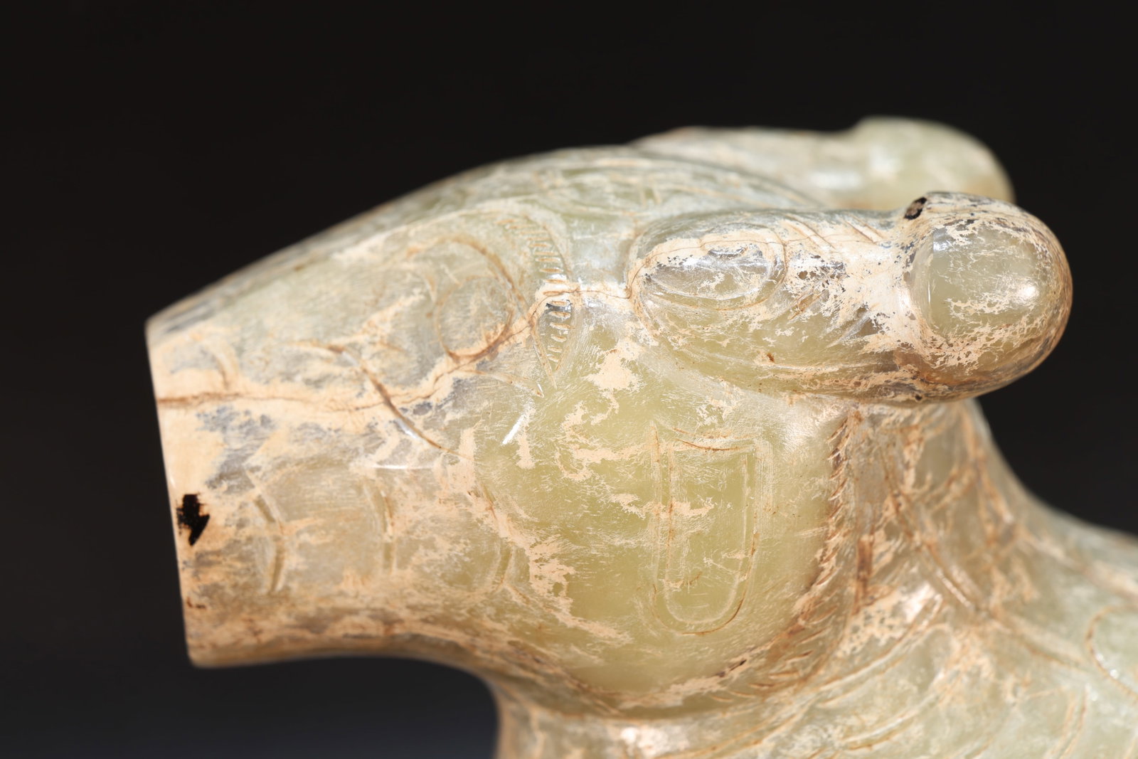Jade Carved Beast Face Pattern Ram Shape Incense Burner - 2