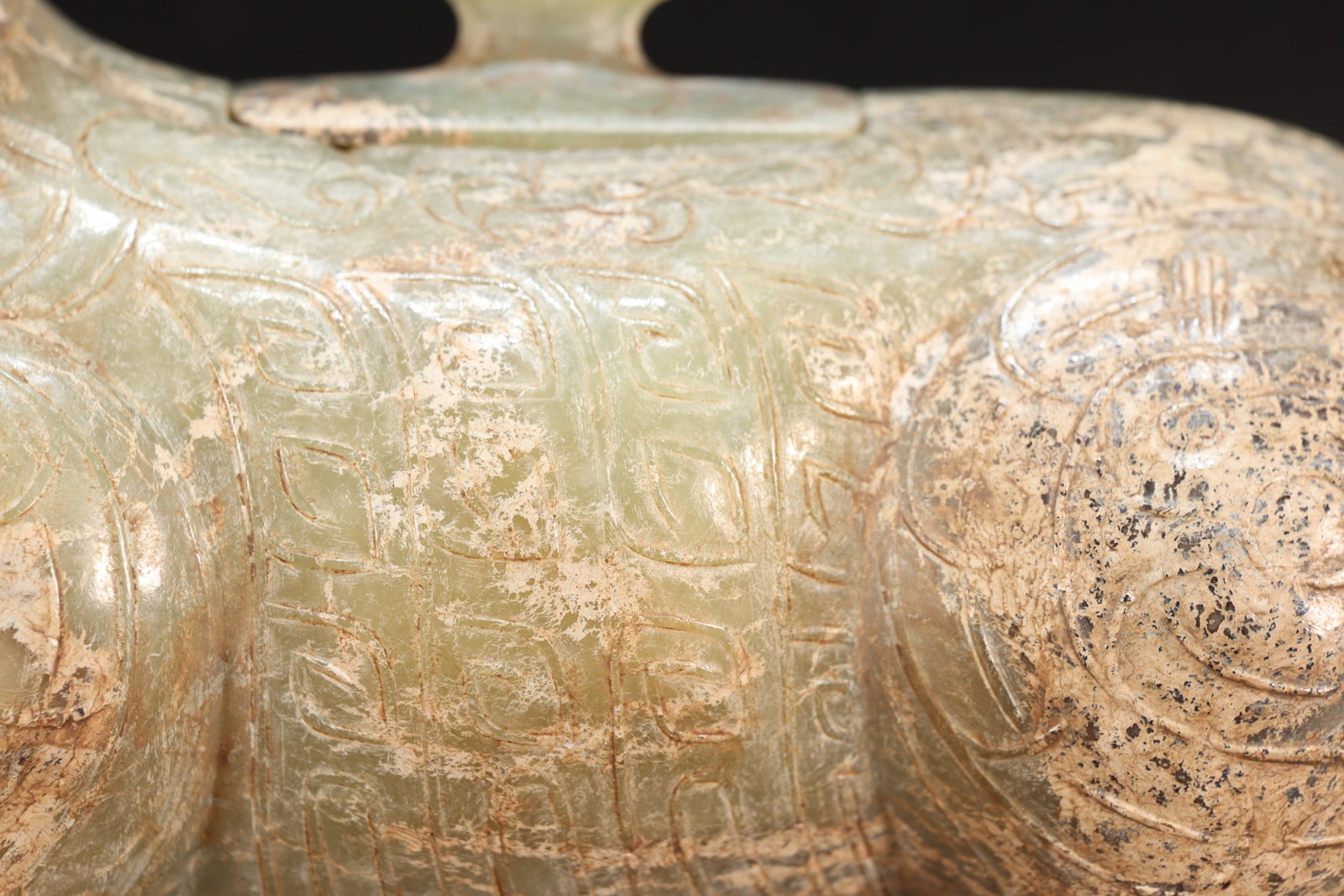 Jade Carved Beast Face Pattern Ram Shape Incense Burner - 4