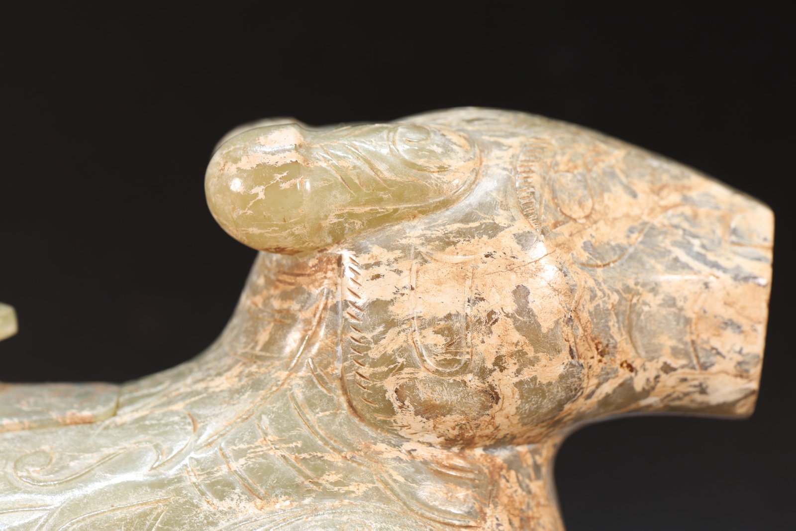 Jade Carved Beast Face Pattern Ram Shape Incense Burner - 8
