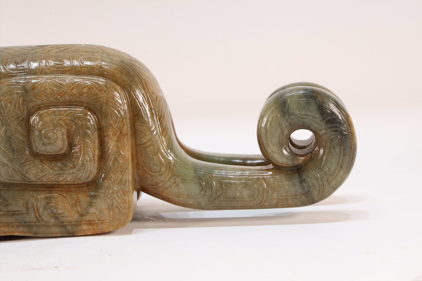 Jade Carved Beast Face Pattern Tiger Shape Figure - 10