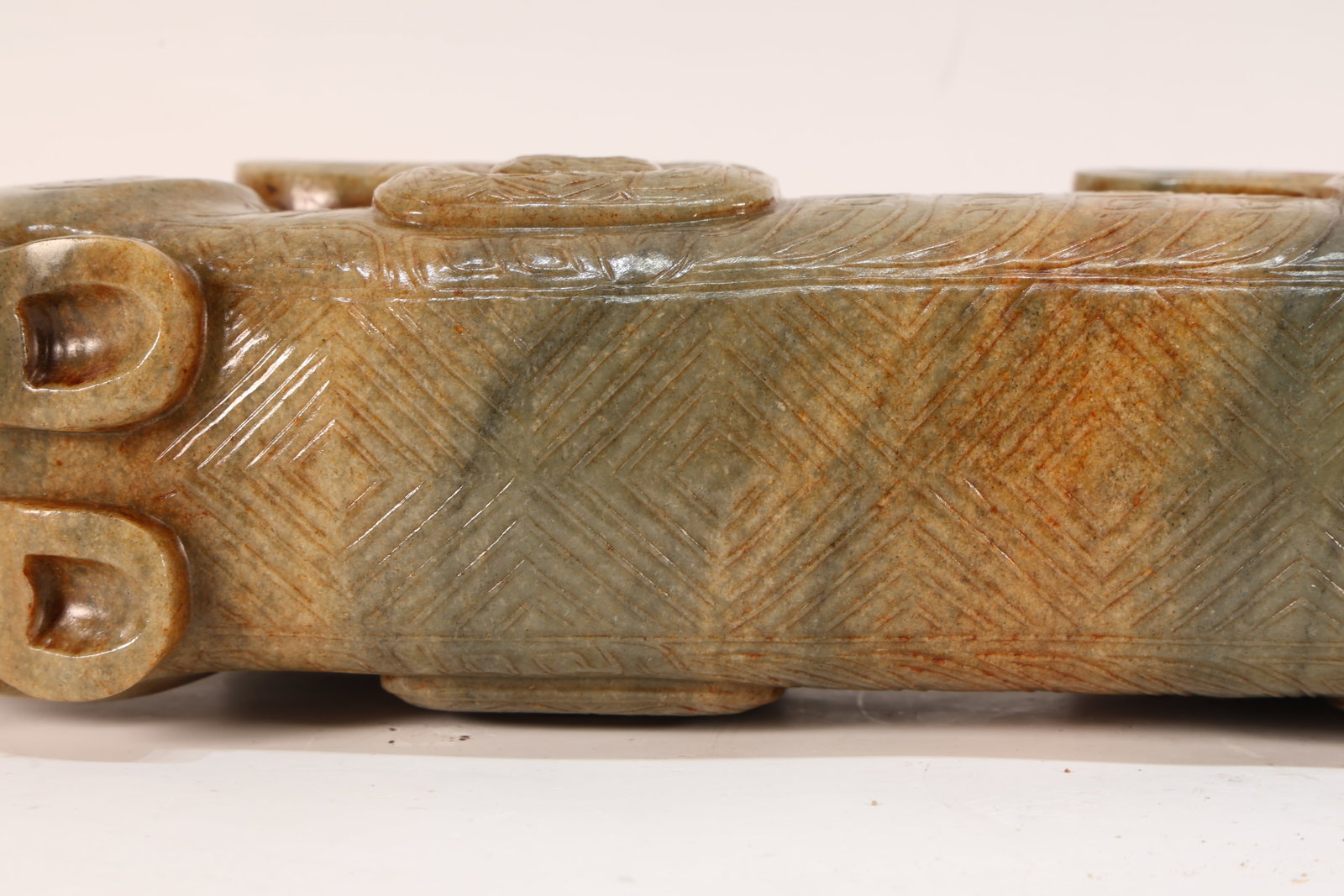 Jade Carved Beast Face Pattern Tiger Shape Figure - 13