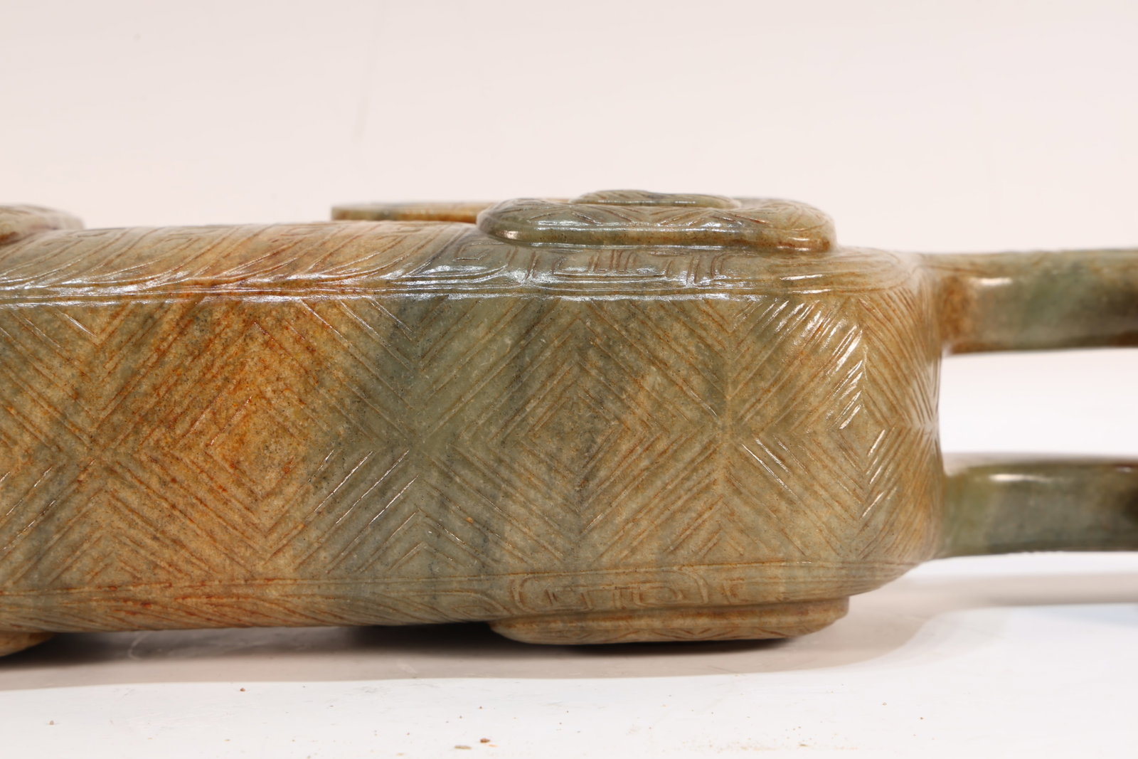 Jade Carved Beast Face Pattern Tiger Shape Figure - 14