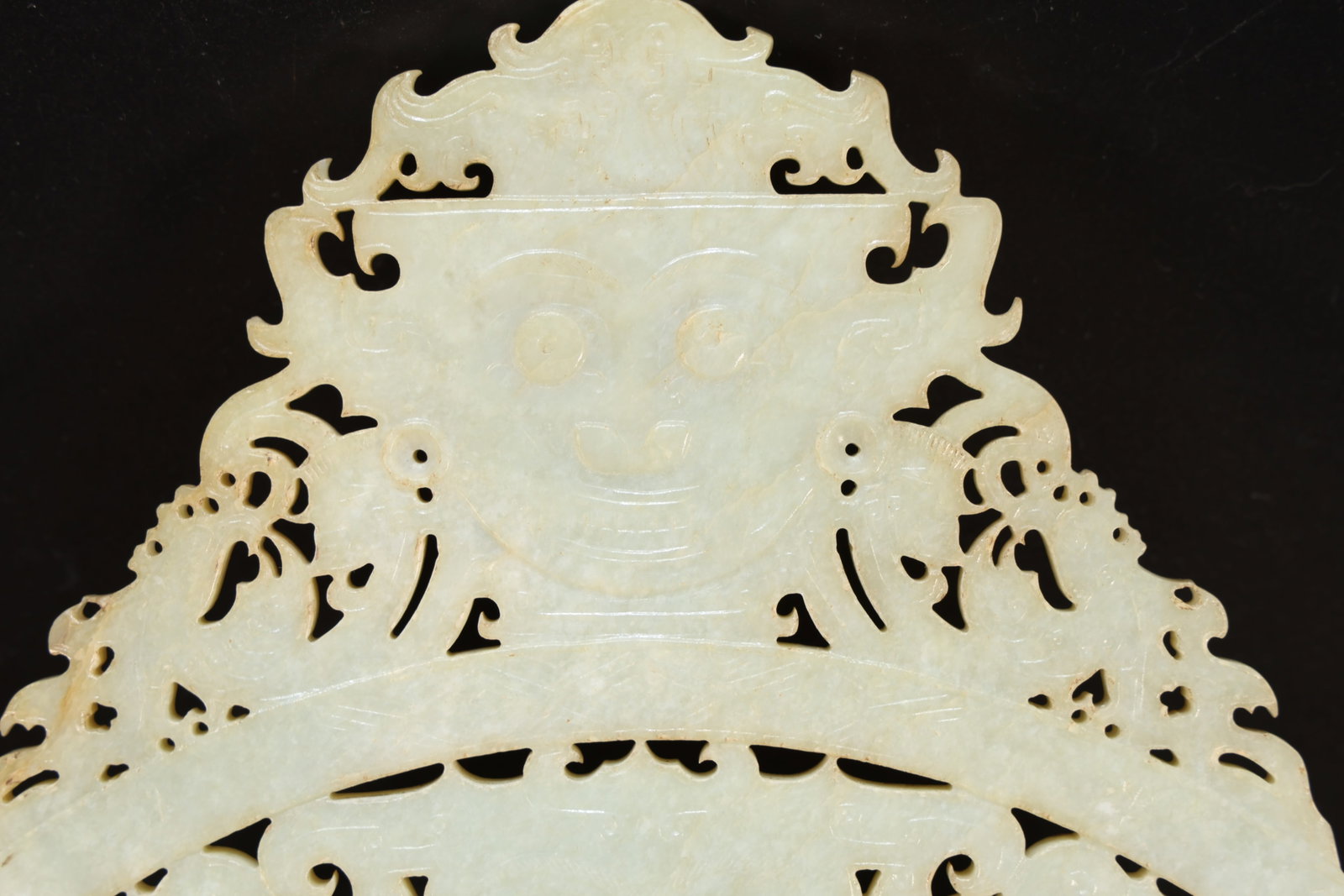 Jade Carved Beast Face and Bird Pattern Bi - 11