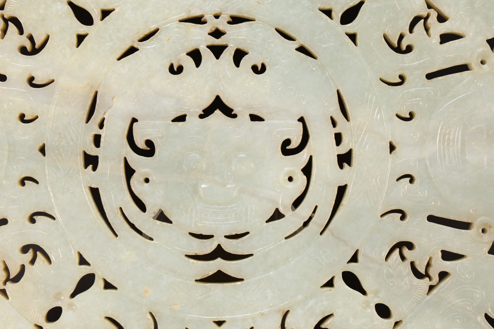 Jade Carved Beast Face and Bird Pattern Bi - 18