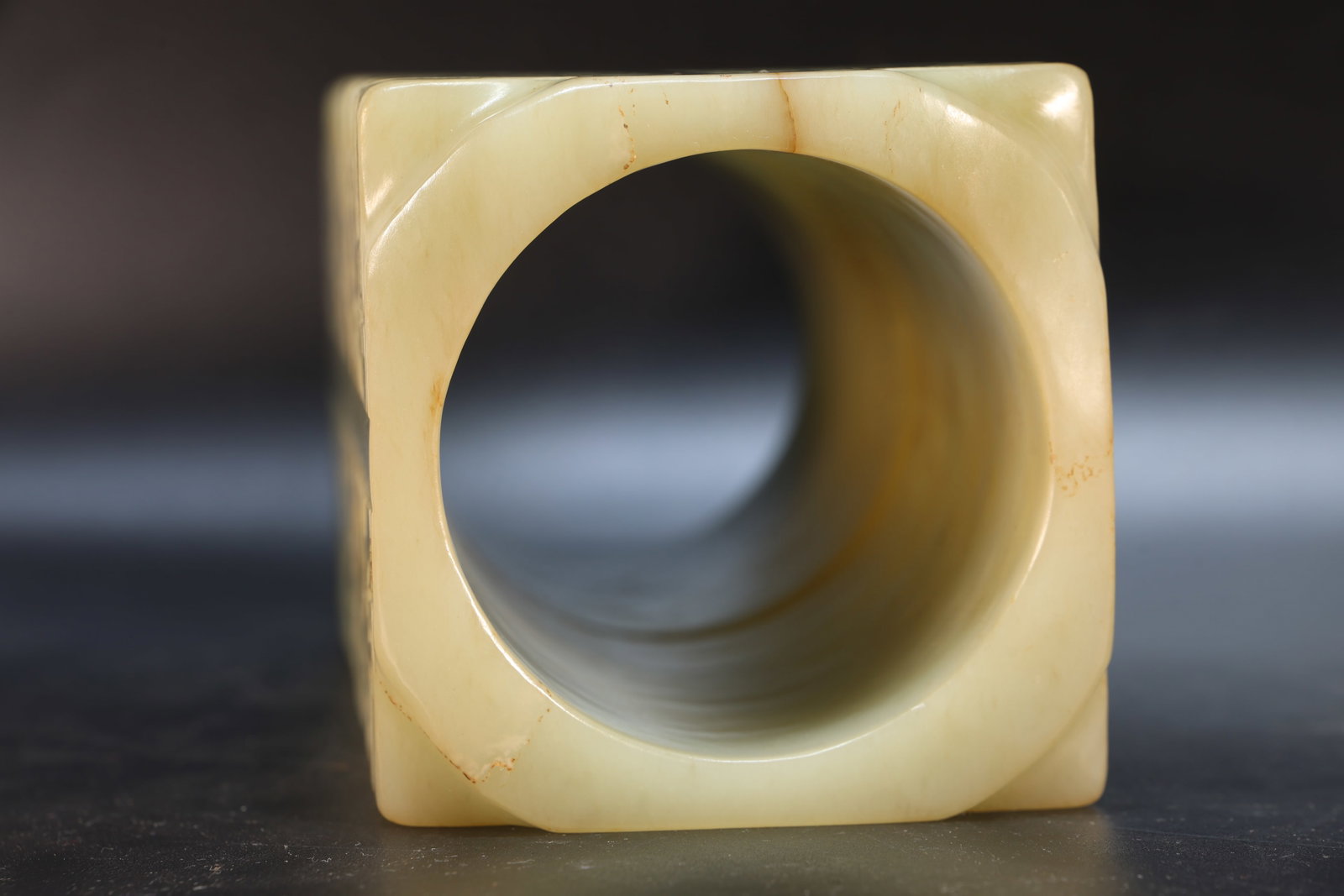 Jade Carved Beast Face Pattern Cong - 11