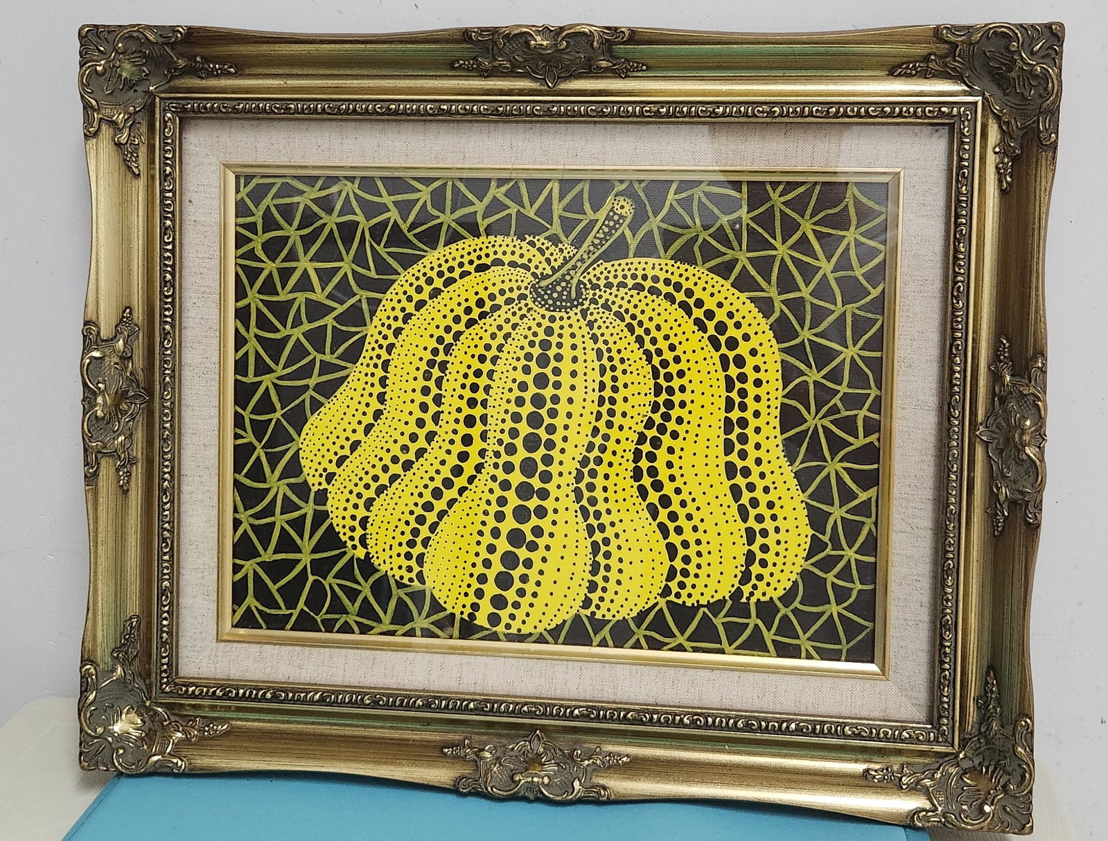 Drawing Pumpkin Oil Painting,Yayoi Kusama Mark: Drawing Pumpkin Oil Painting,Yayoi Kusama Mark (47 x 36cm)