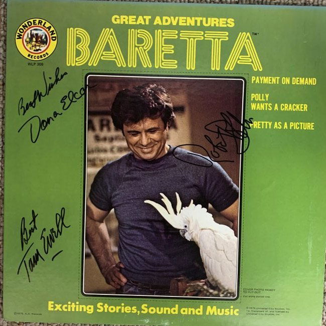 Baretta Great Adventures signed album: Baretta Great Adventures signed album autographed by Robert Blake, Dana Elcor and Tom Ewell