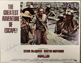 Steve McQueen signed Papillon lobby card