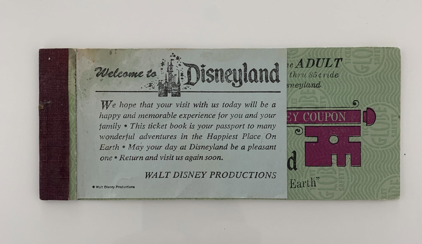 Disneyland admission ticket book: Disneyland admission ticket book