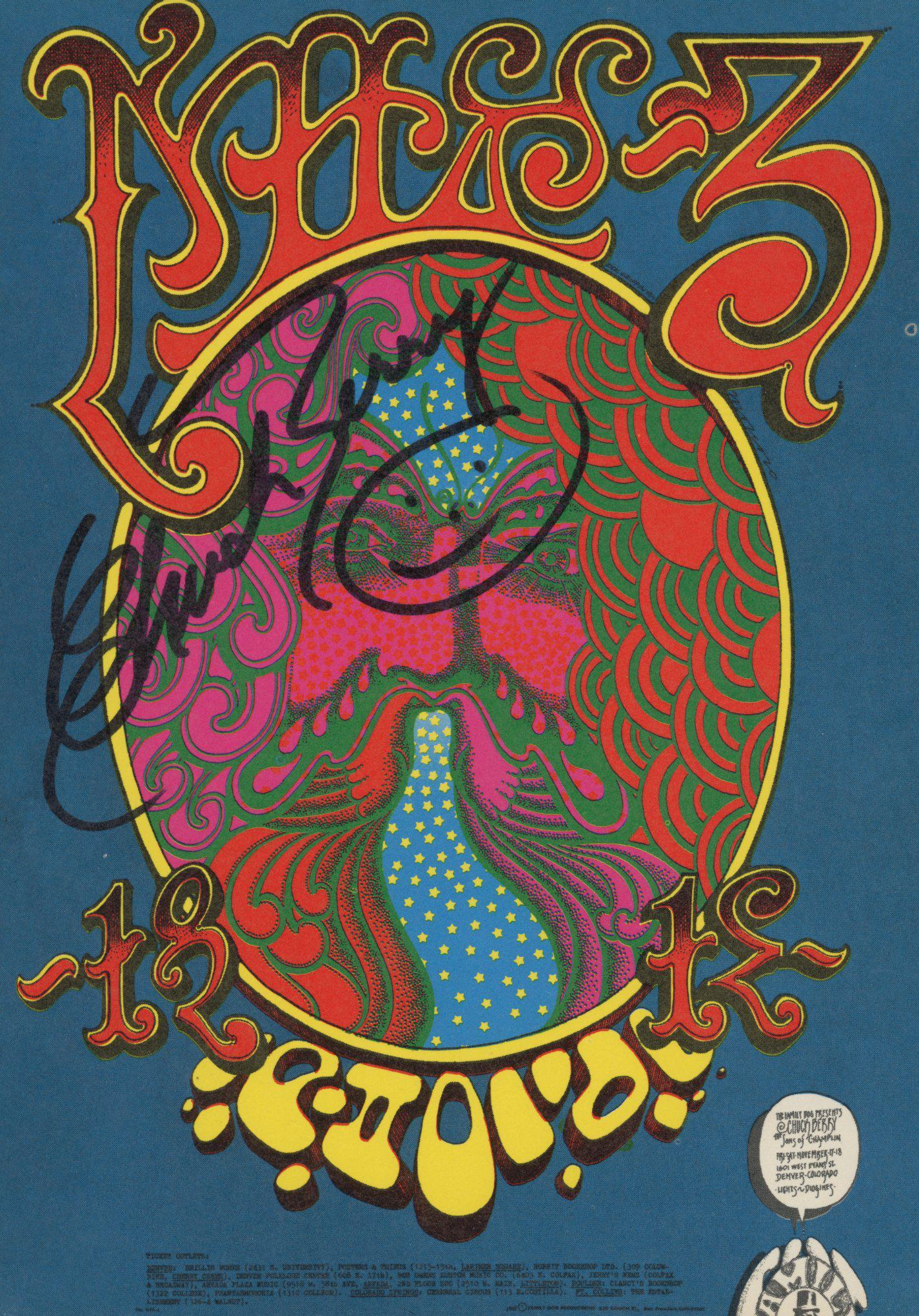 Chuck Berry signed concert card (1 of 1)