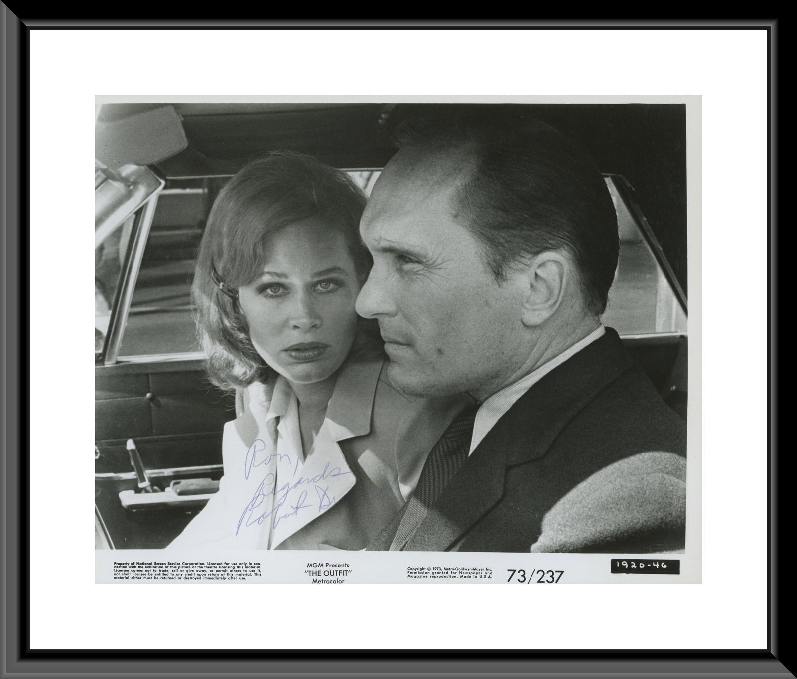 Robert Duvall signed photo: The Outfit photo autographed by Robert Duvall. 8x10 inches.â€”-This autograph is certified by a 20 year plus member of IADA (International Autograph Dealers Association) , UACC (Universal Autogra