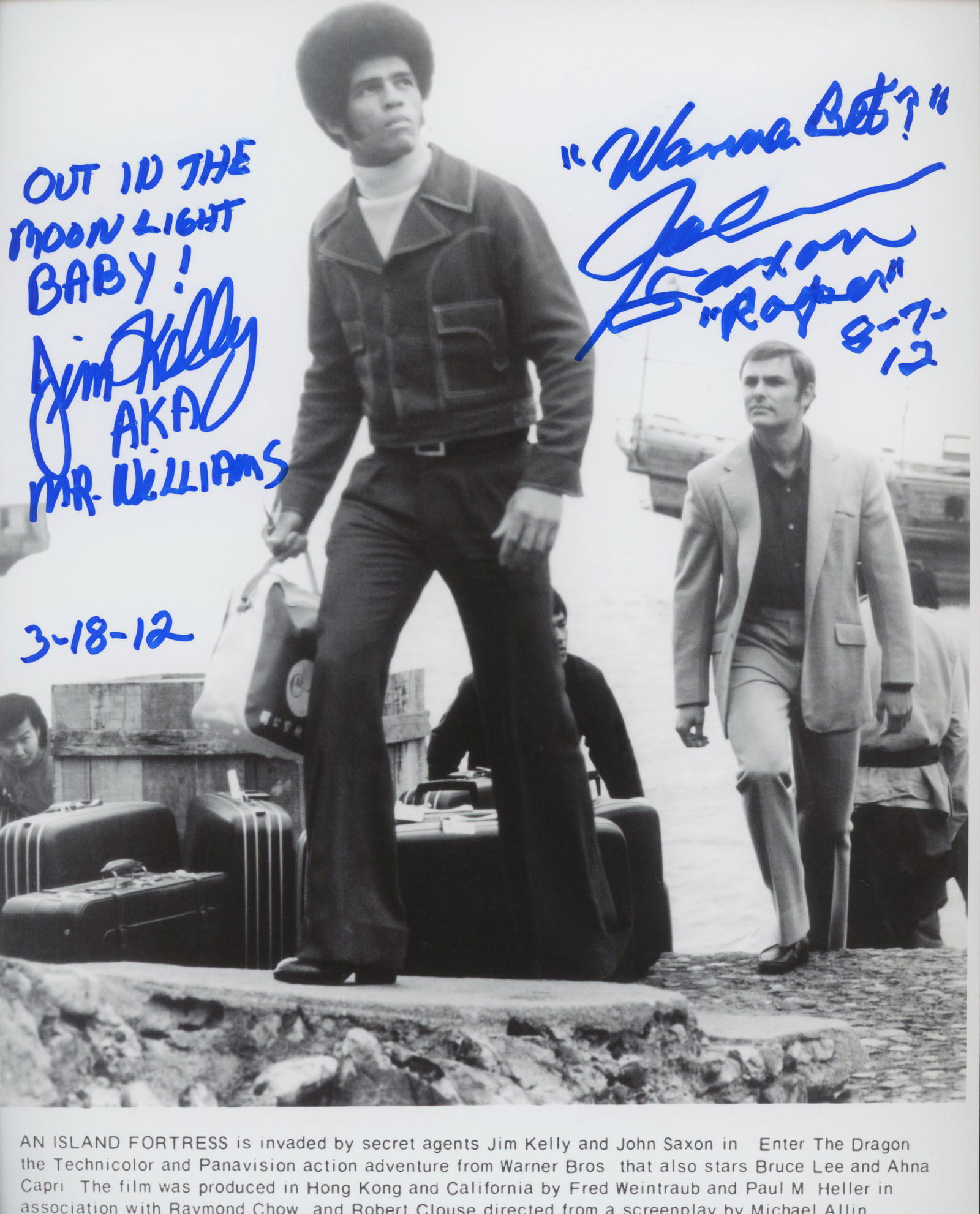 Enter the Dragon Jim Kelly and John Saxon signed movie (1 of 1)