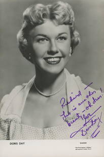 Doris Day signed photo: Doris Day signed photoâ€”-This autograph is certified by a 20 year plus member of IADA (International Autograph Dealers Association) , UACC (Universal Autograph Collectors Club), IACC -