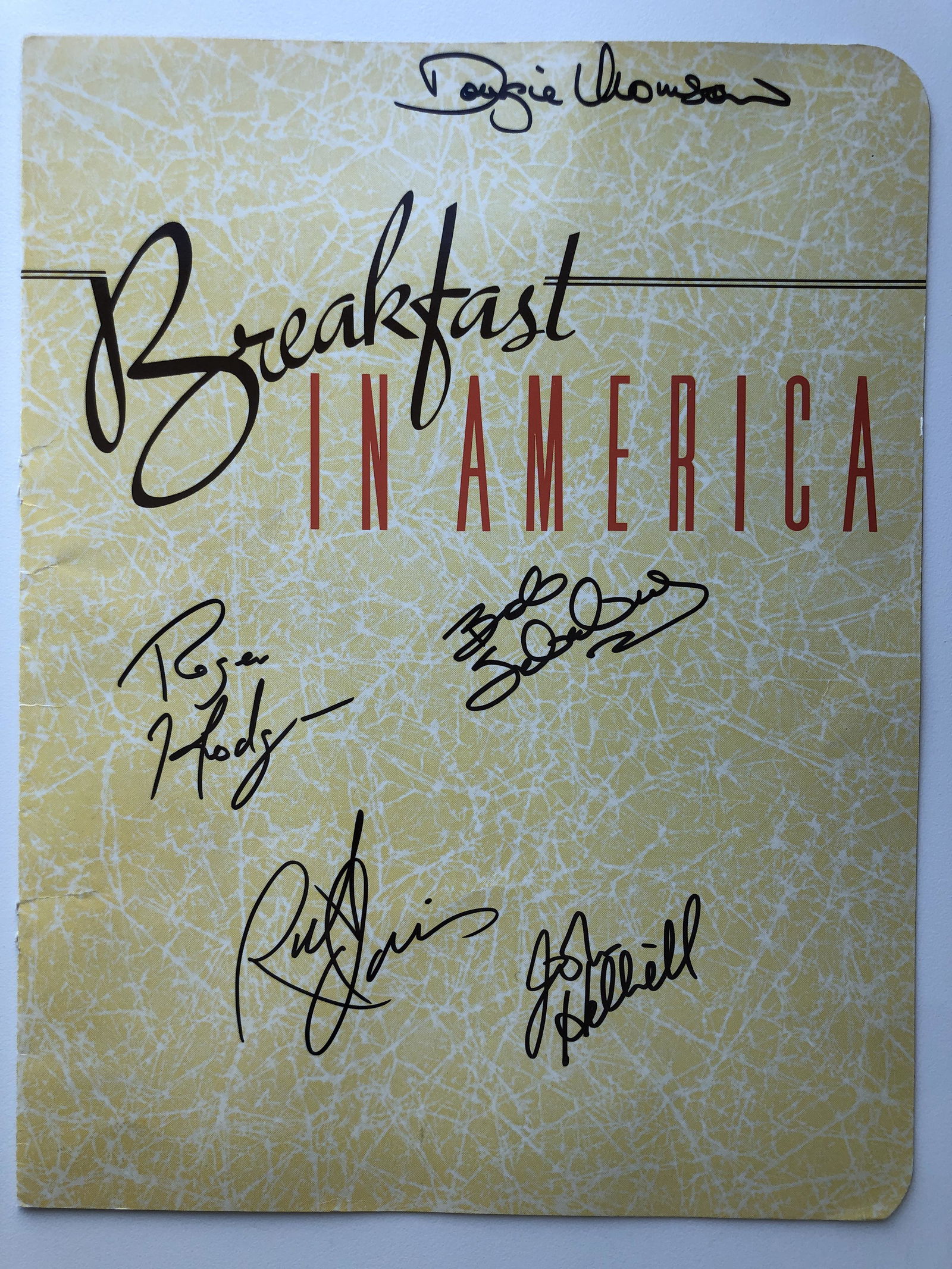 Supertramp Breakfast in America signed menu (1 of 1)