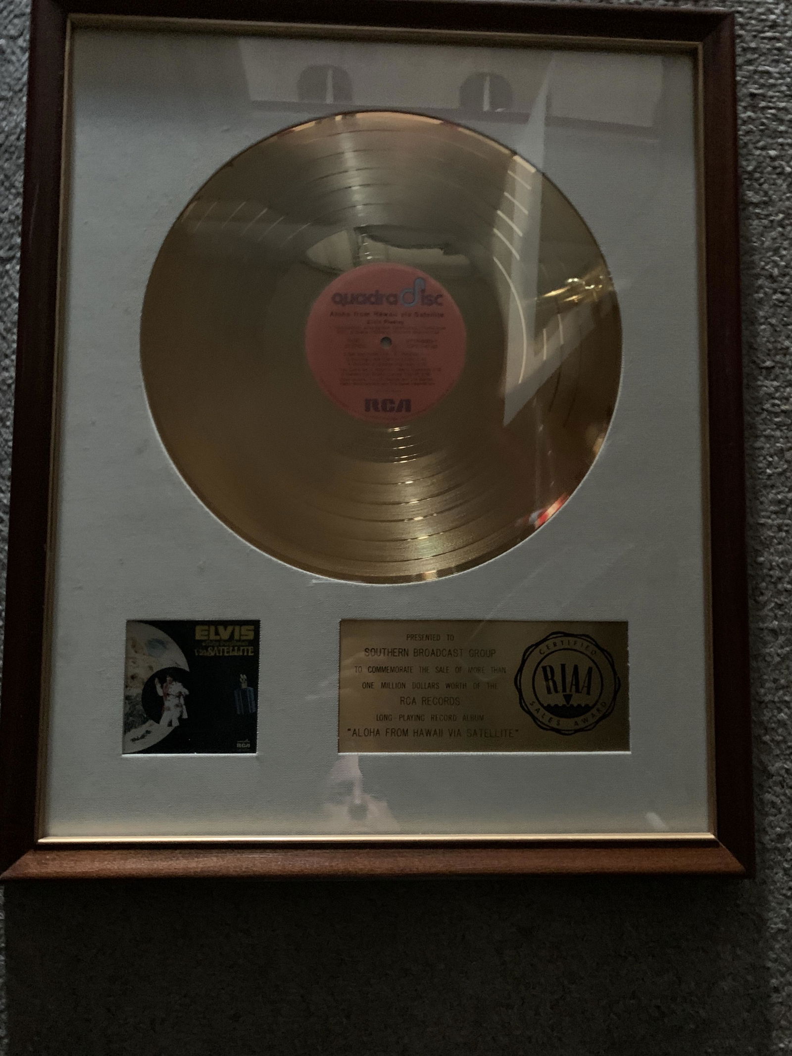 Elvis Presley RIAA Framed Gold Record Award (1 of 1)